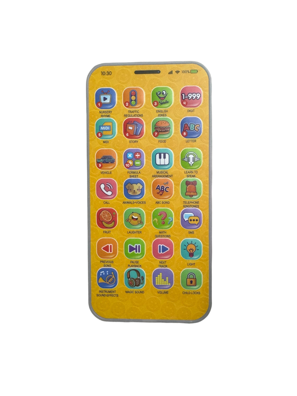 Telefon Educativ Interactiv pentru Copii, 28 taste, Galben, 3+ ani