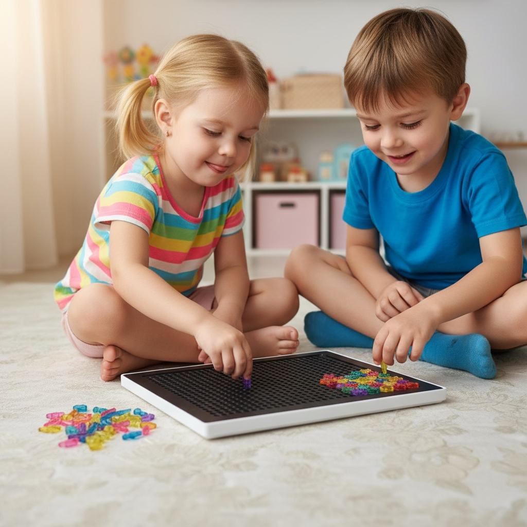 Joc educativ 3D Magic Light Panel cu 180 piese luminoase