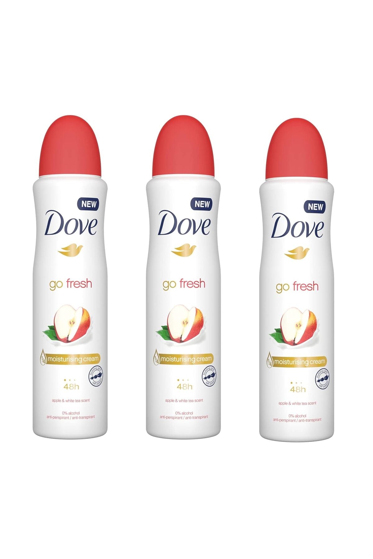 Dove Deodorant Spray Go Fresh măr și ceai alb 150ml - Set 3 bucăți