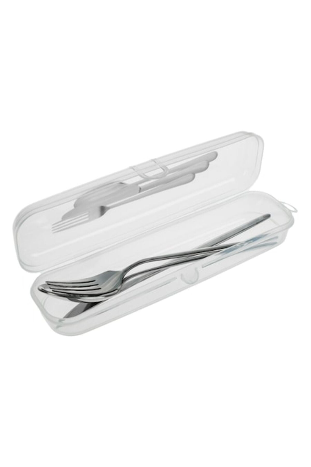 Carcasă transparentă portabilă din plastic pentru tacâmuri 23,6x7x4,15cm
