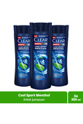 Șampon Cool Sport Menthol anti-mătreață pentru bărbați 350 ml - Set 3 bucăți