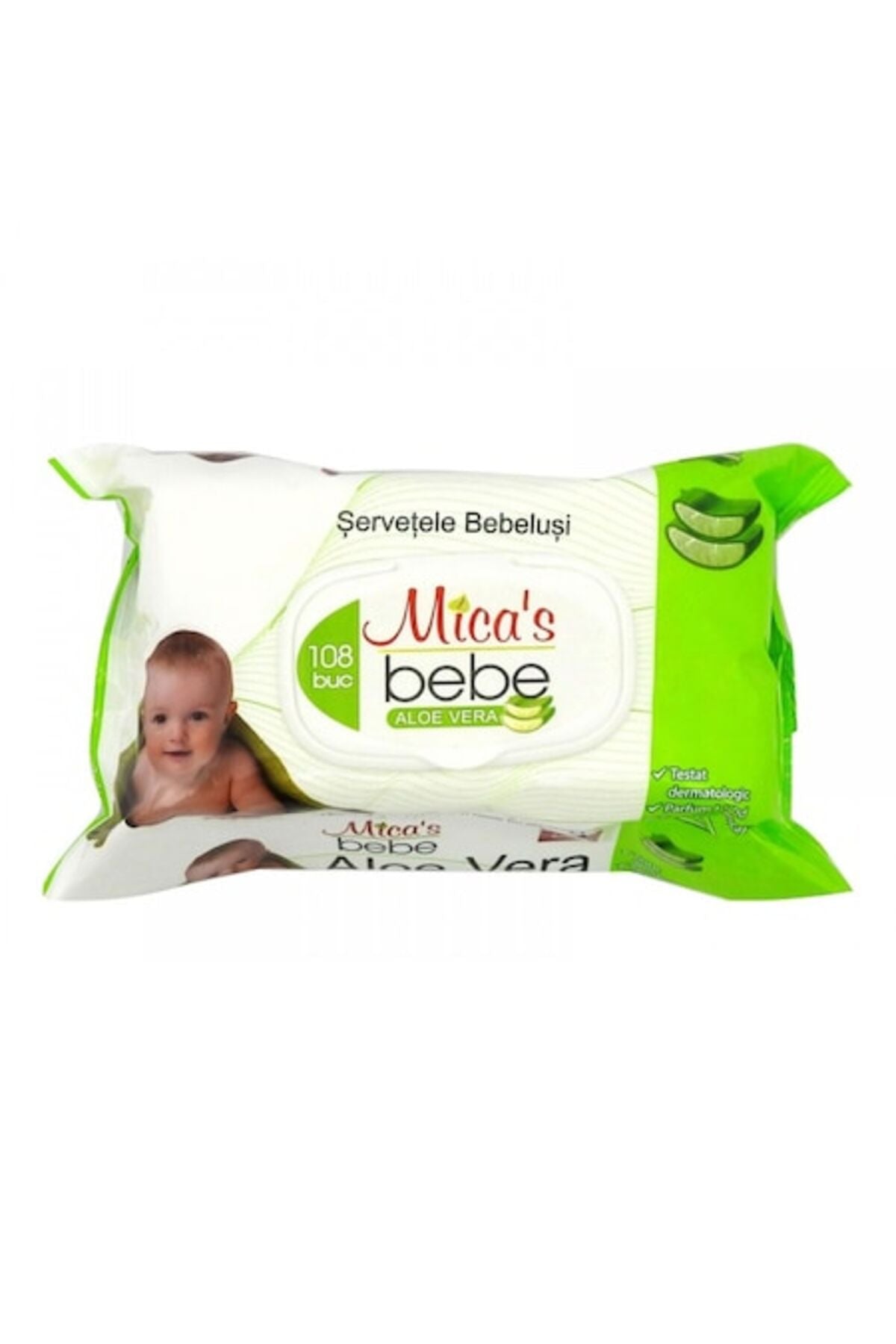 Șervețele umede cu capac Micas Babies Aloe Vera 108 buc