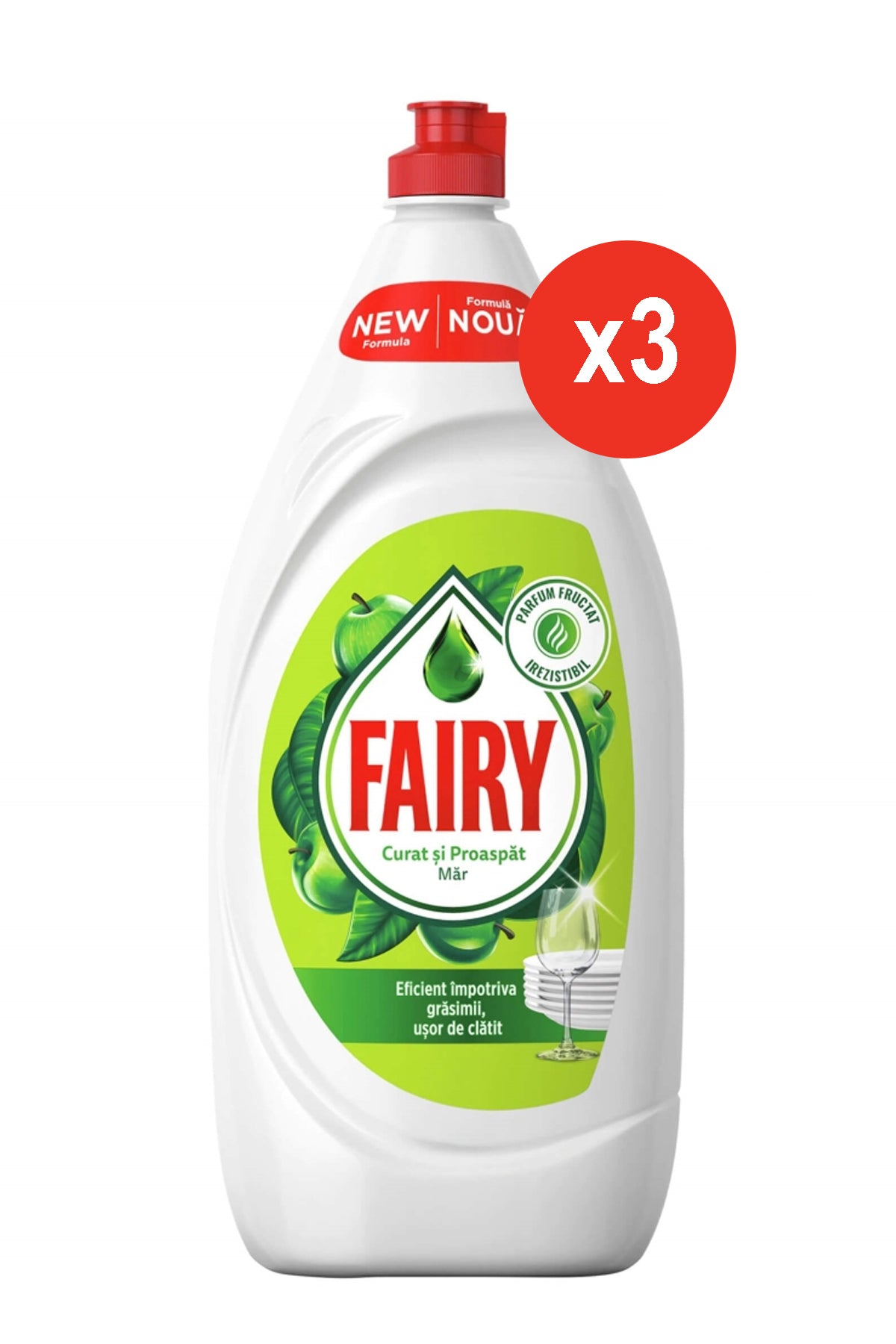 Detergent lichid pentru vase 750ml, măr, x3