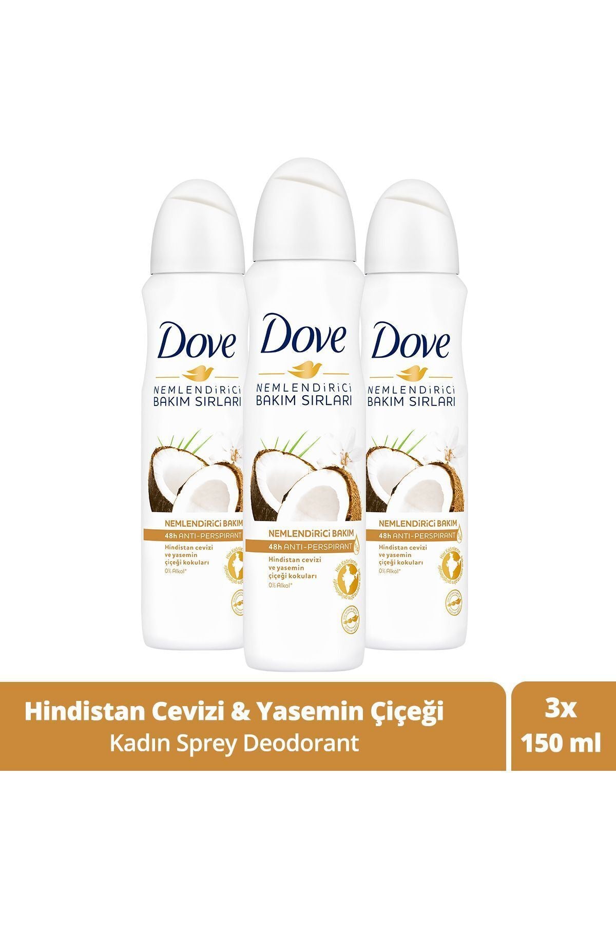 Deodorant Spray Femei Nucă Cocos și Iasomie 150ml Set 3
