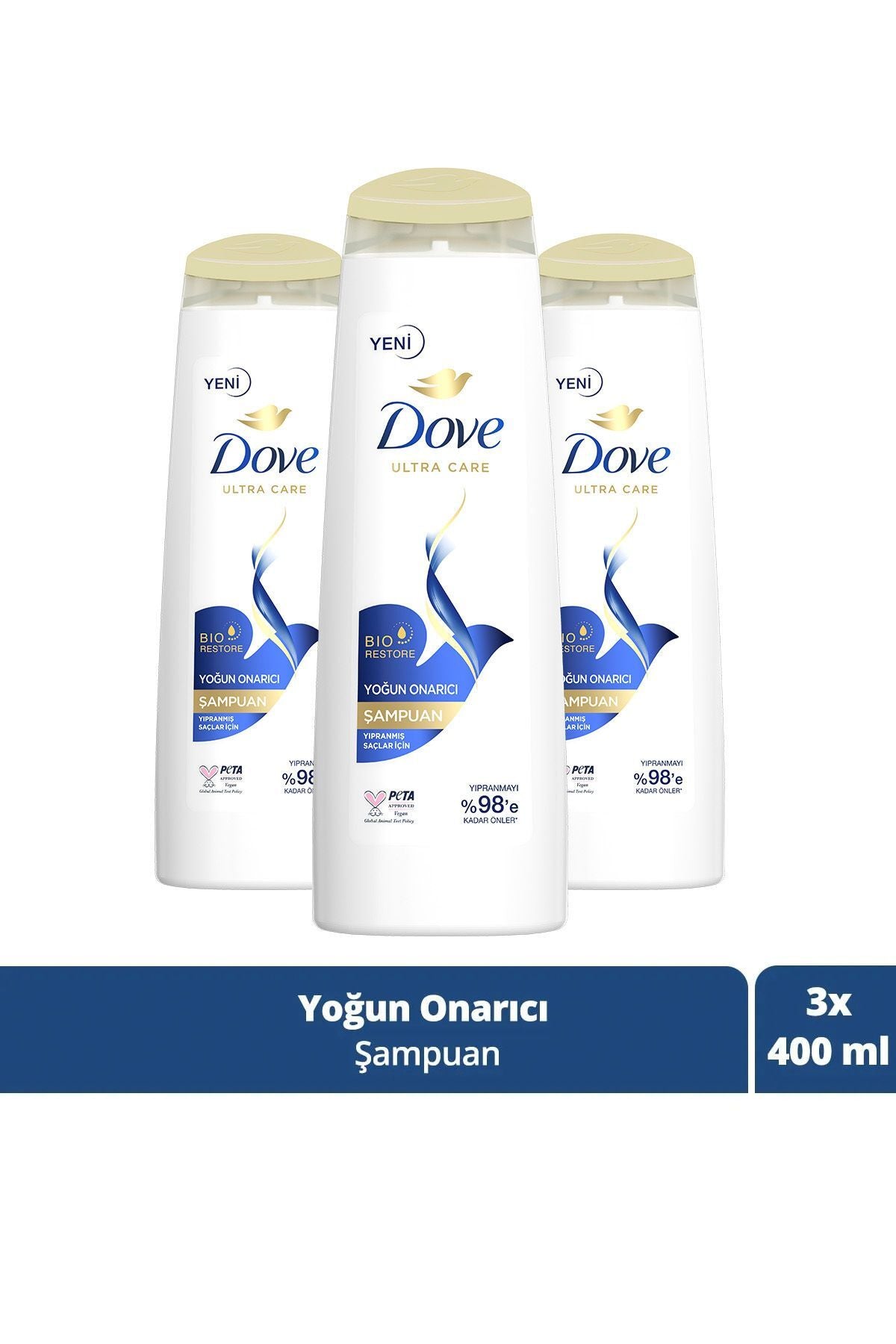 Șampon Ultra Care 400ml reparare intensivă păr deteriorat x3