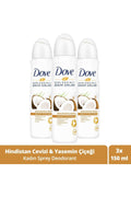 Deodorant spray pentru femei hidratant nucă de cocos și iasomie 150 ml - Set 3 bucăți