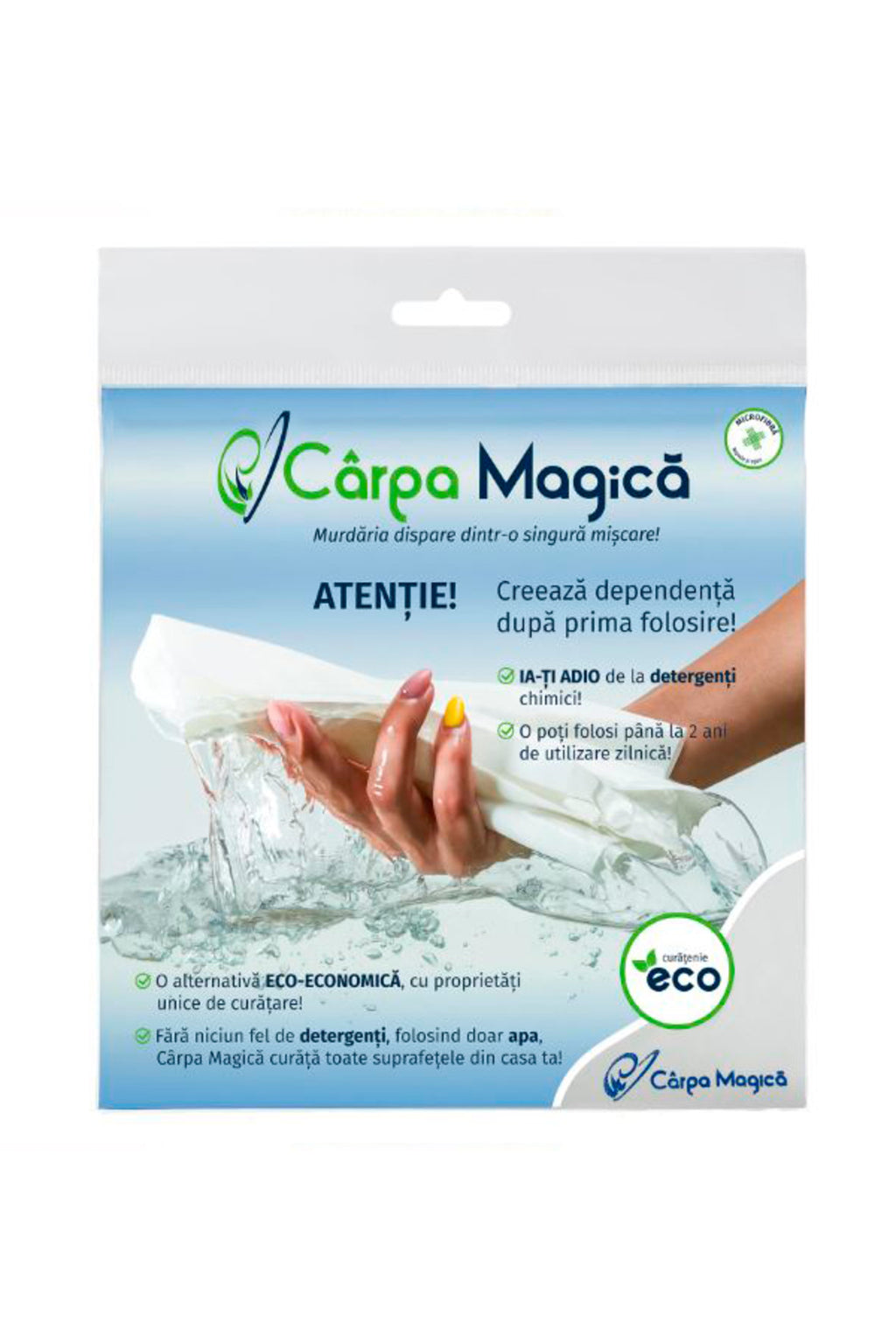 Set 5 bucati Laveta microfibra Eco 40 x 40 cm, Carpa Magica