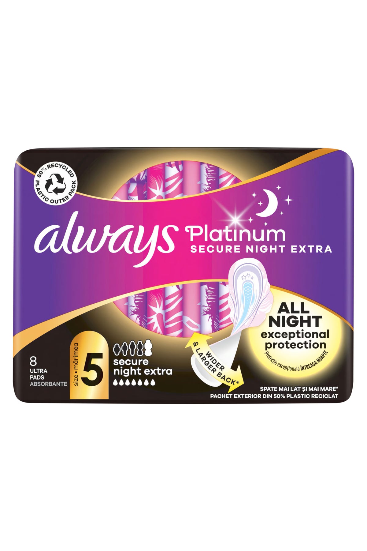 ABSORBANTE 8BUC PLATINUM ULTRA NIGHT EXTRA