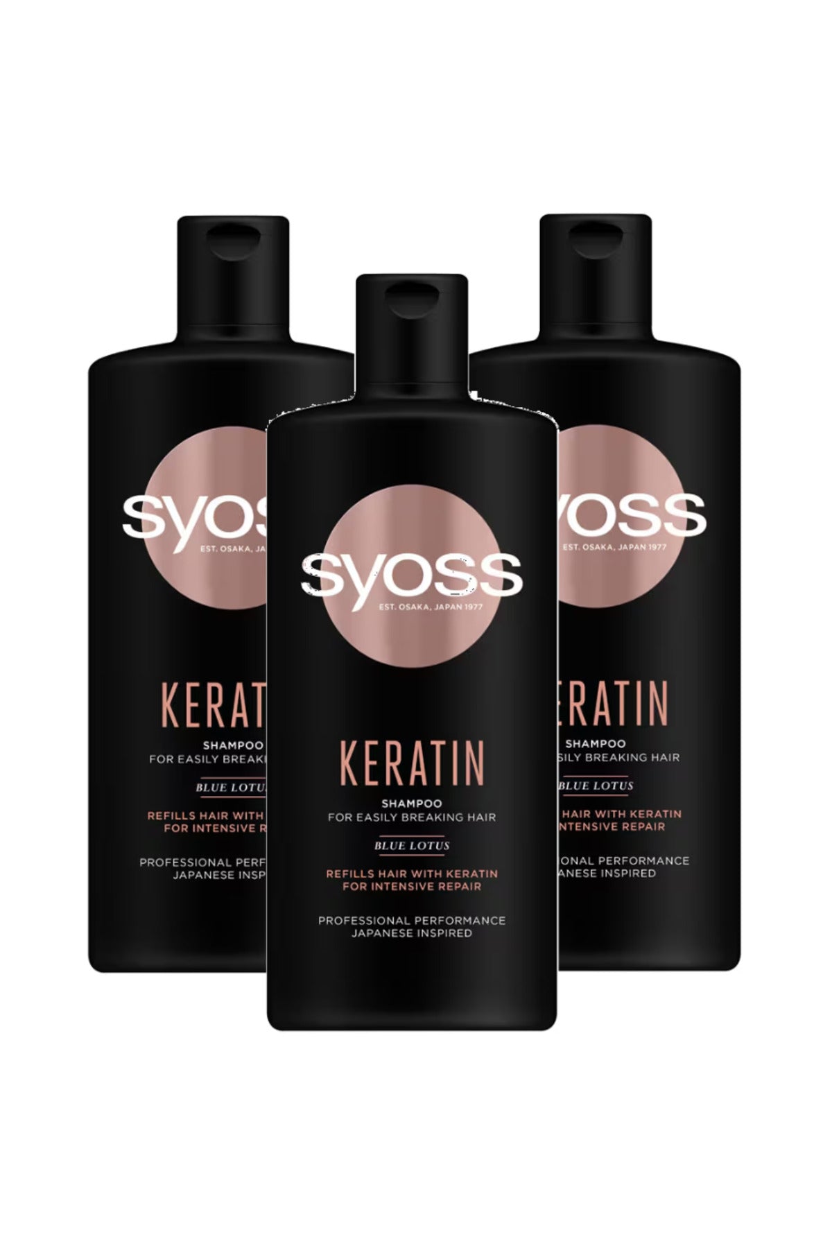 Keratin sampon pentru par deteriorat 3 buc x 440 ml