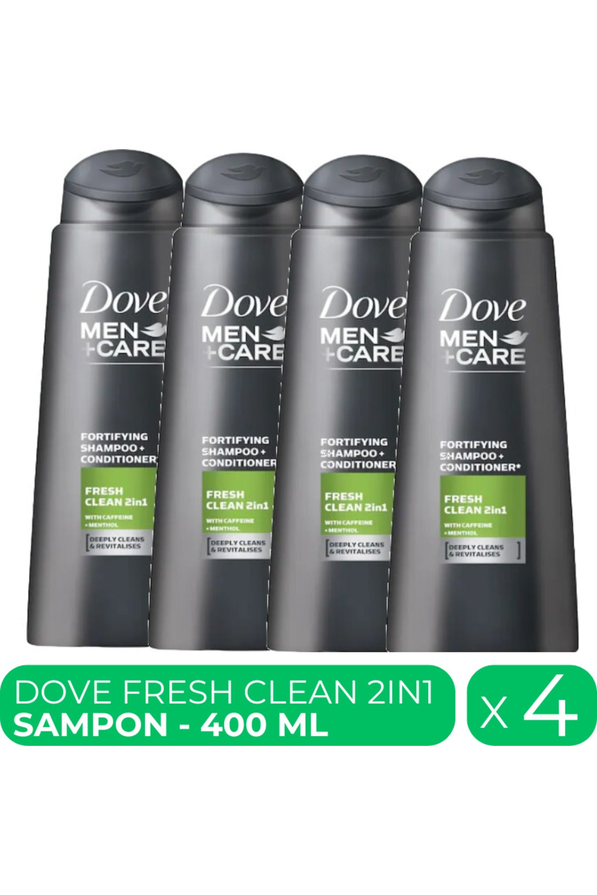 Fresh Clean sampon barbati 2in1 4 buc x 400 ml