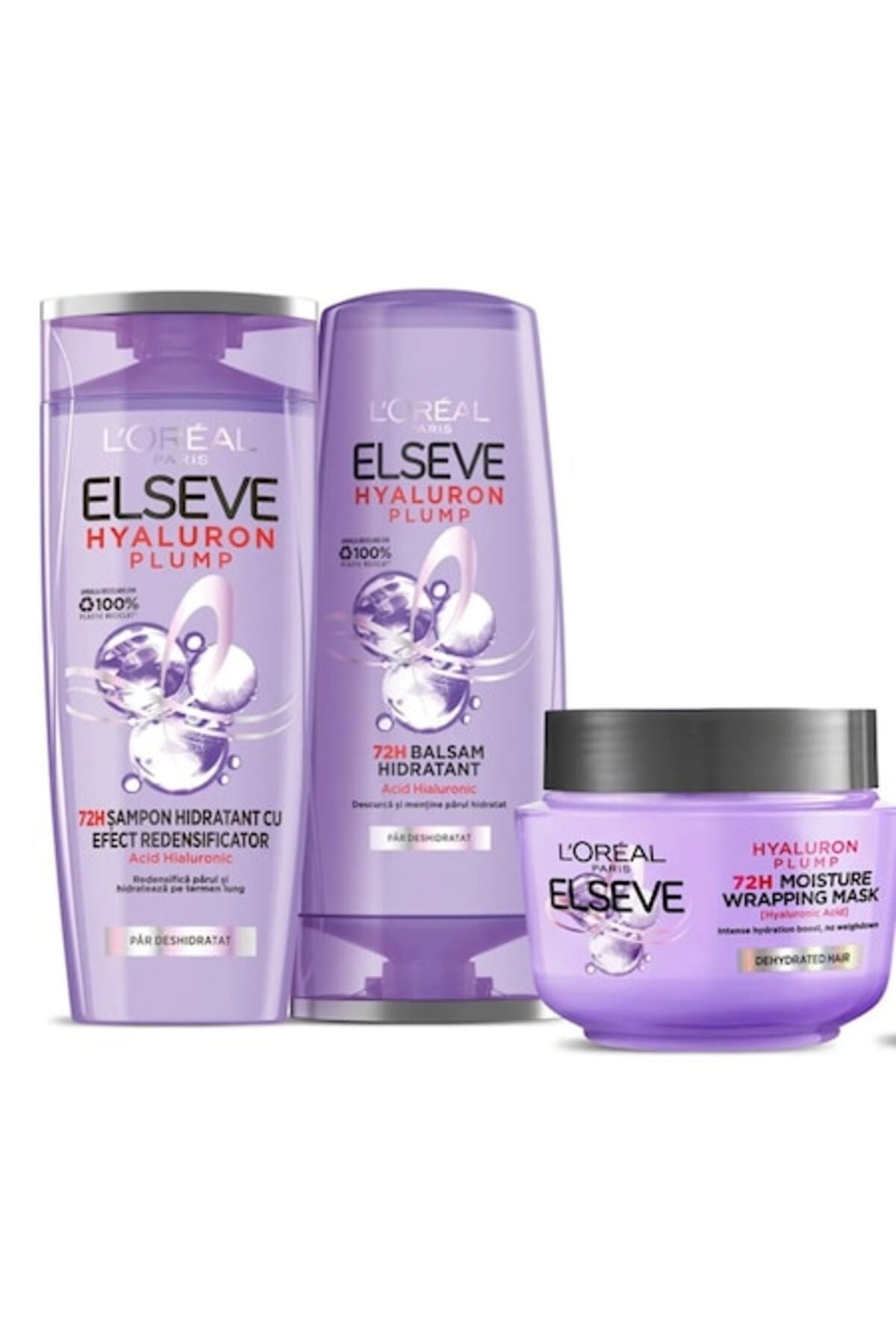 Set Șampon Hyaluron Pure 250ml și Balsam 200ml pentru hidratare