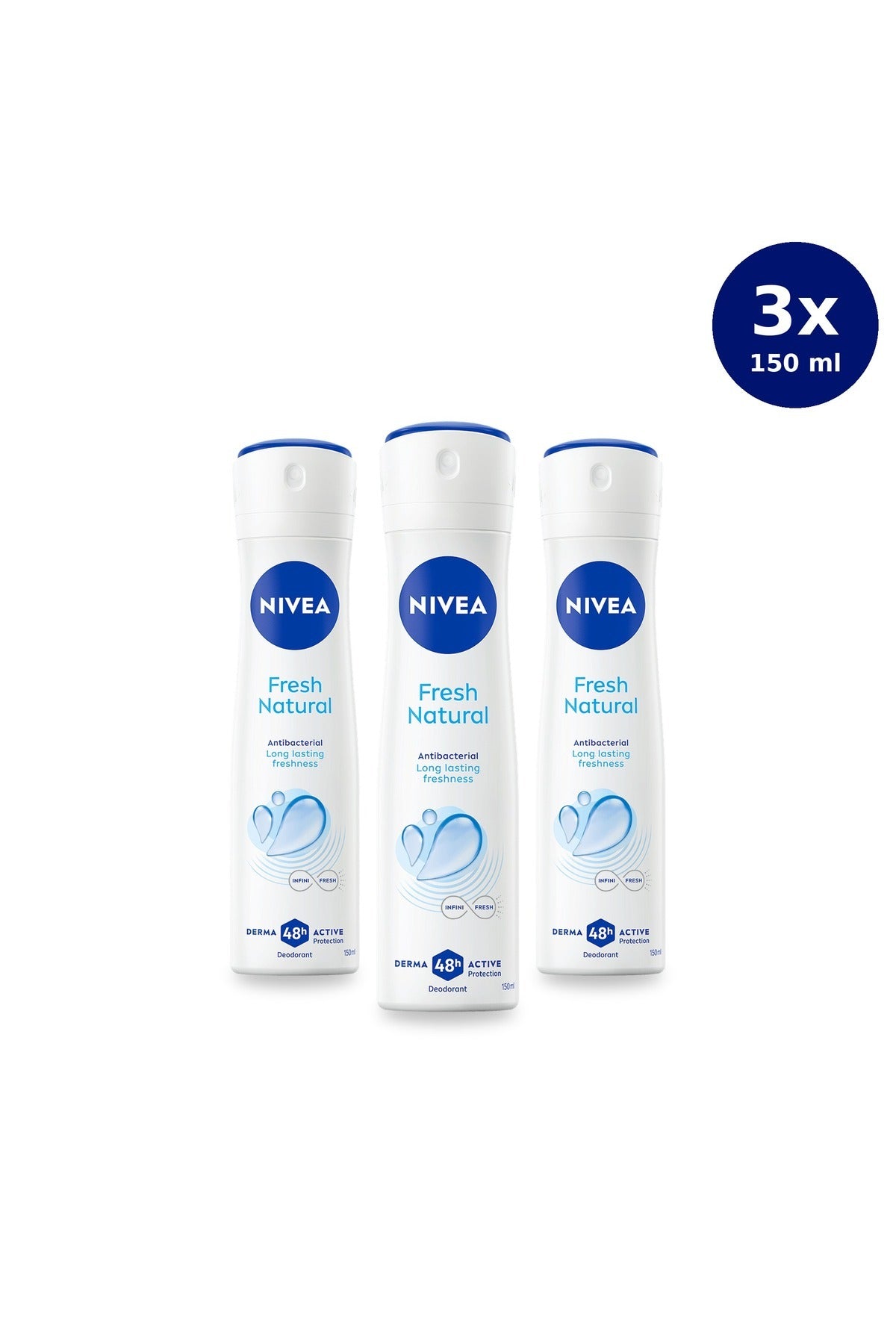 Deodorant spray proaspăt pentru femei 48h 150 ml x3