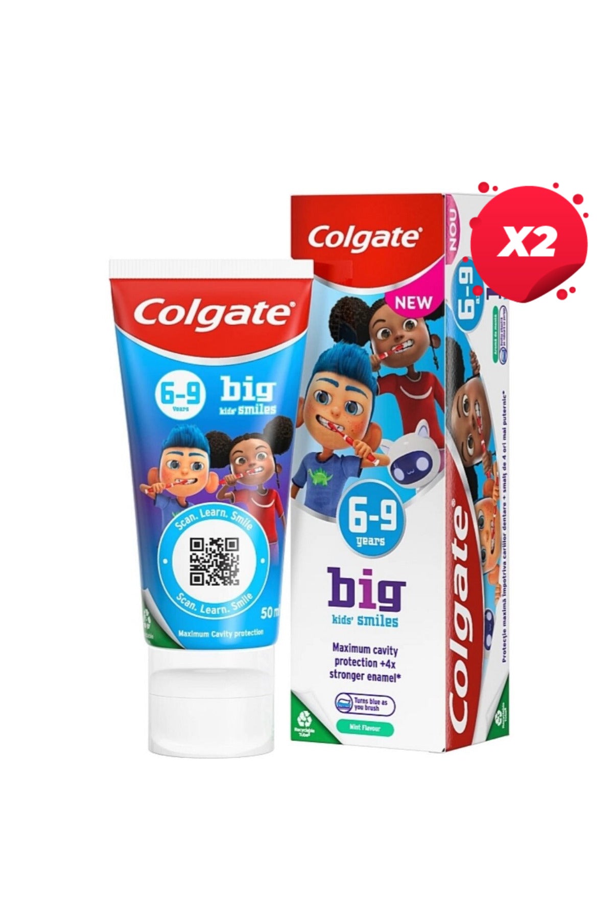 SET 2 BUCATI Pasta dinti copii 50ml Big Smiles 6-9 ani