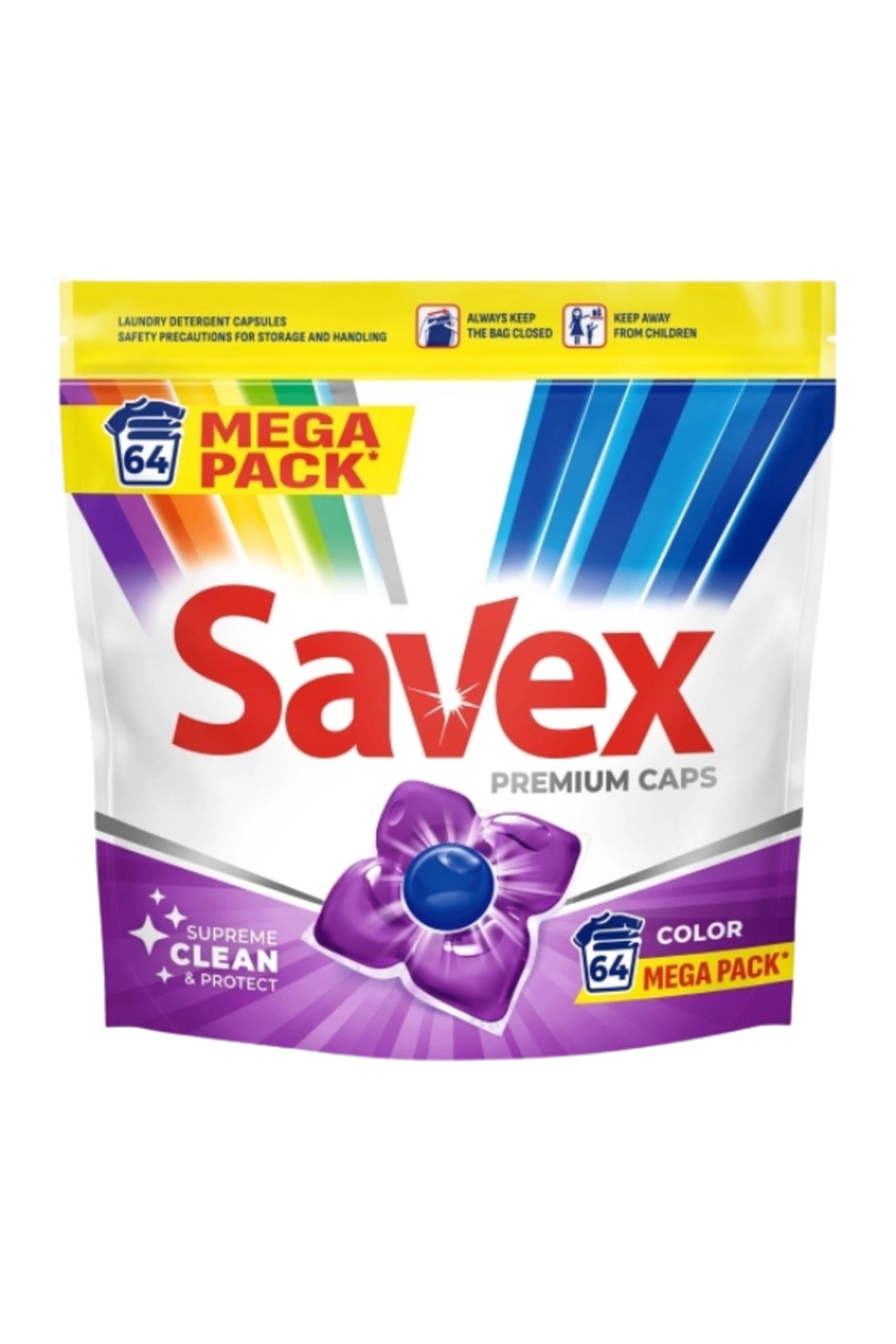 Detergent Rufe Savex capsule color, 64 bucăți