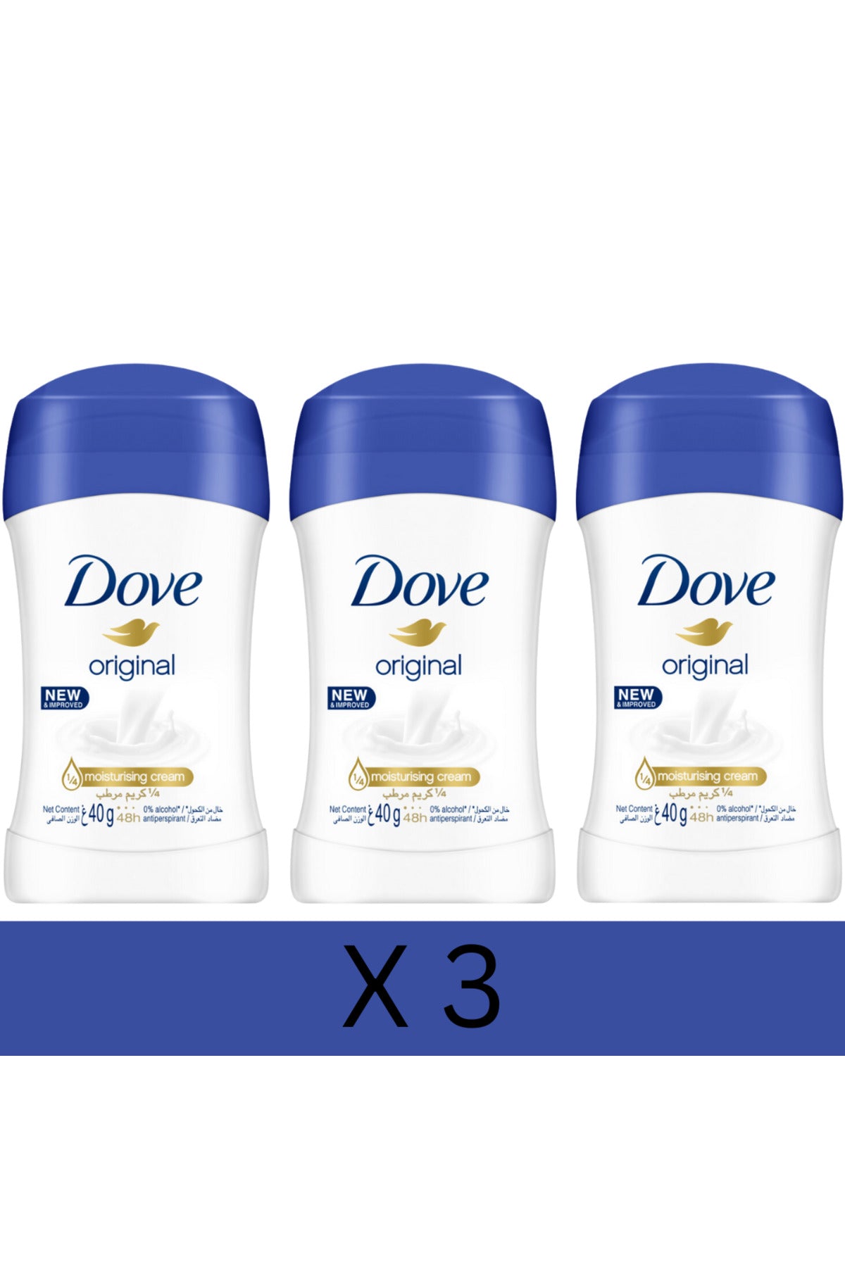 Stick antiperspirant – Original, protecție 48h, fără alcool, 40gx3