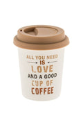 Ceașcă de cafea albă mată cu mesaj inspirațional