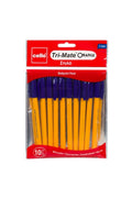 Set pixuri cu bilă Cello Tri‑Mate, 1,0 mm, cerneală albastră, corp galben, 10 buc.