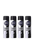 Set 4x Deodorant Spray Anti-Perspirant Black & White Invisible