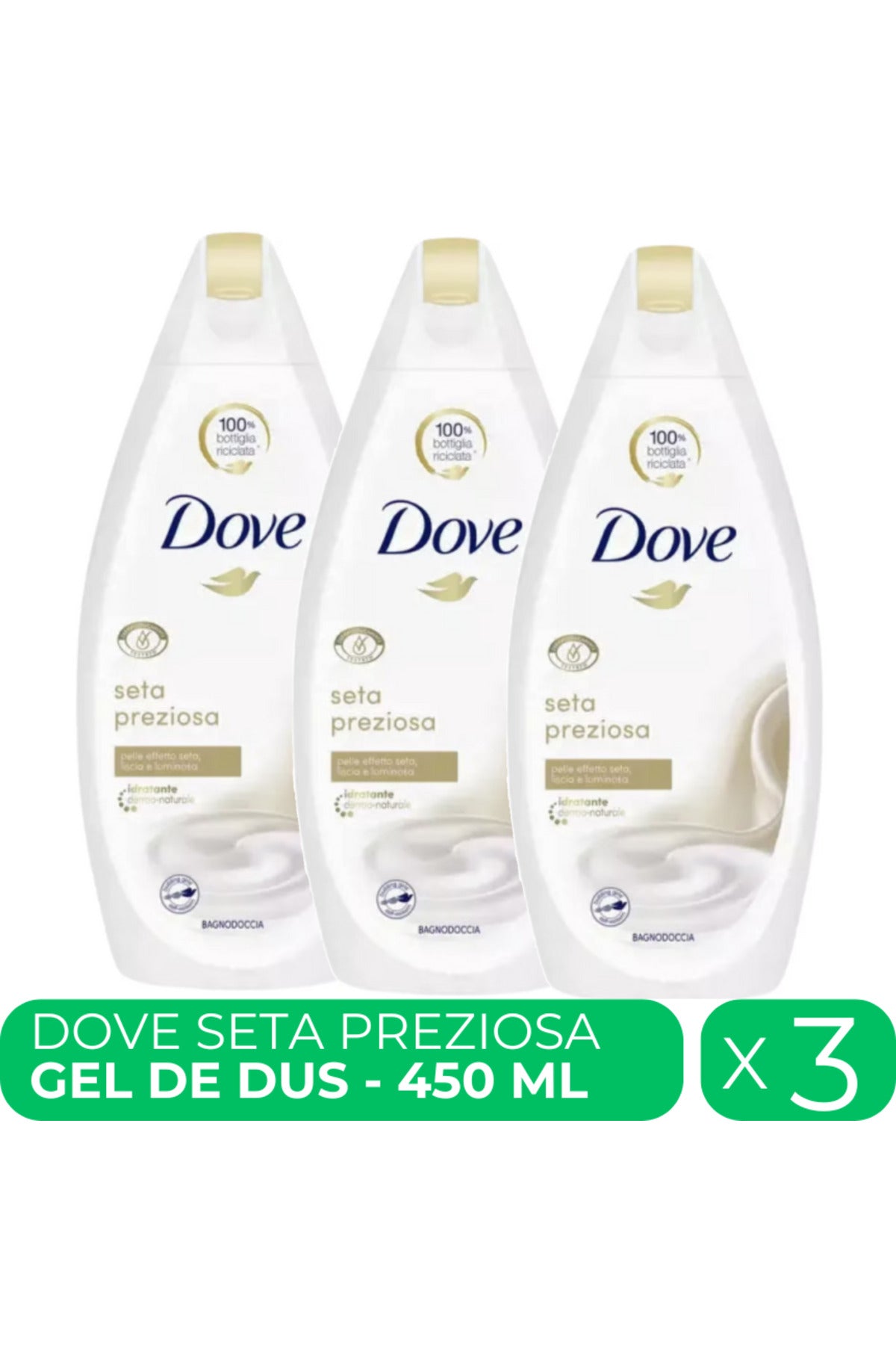 Seta Preziosa, gel de dus hidratant, 3 buc x 450 ml