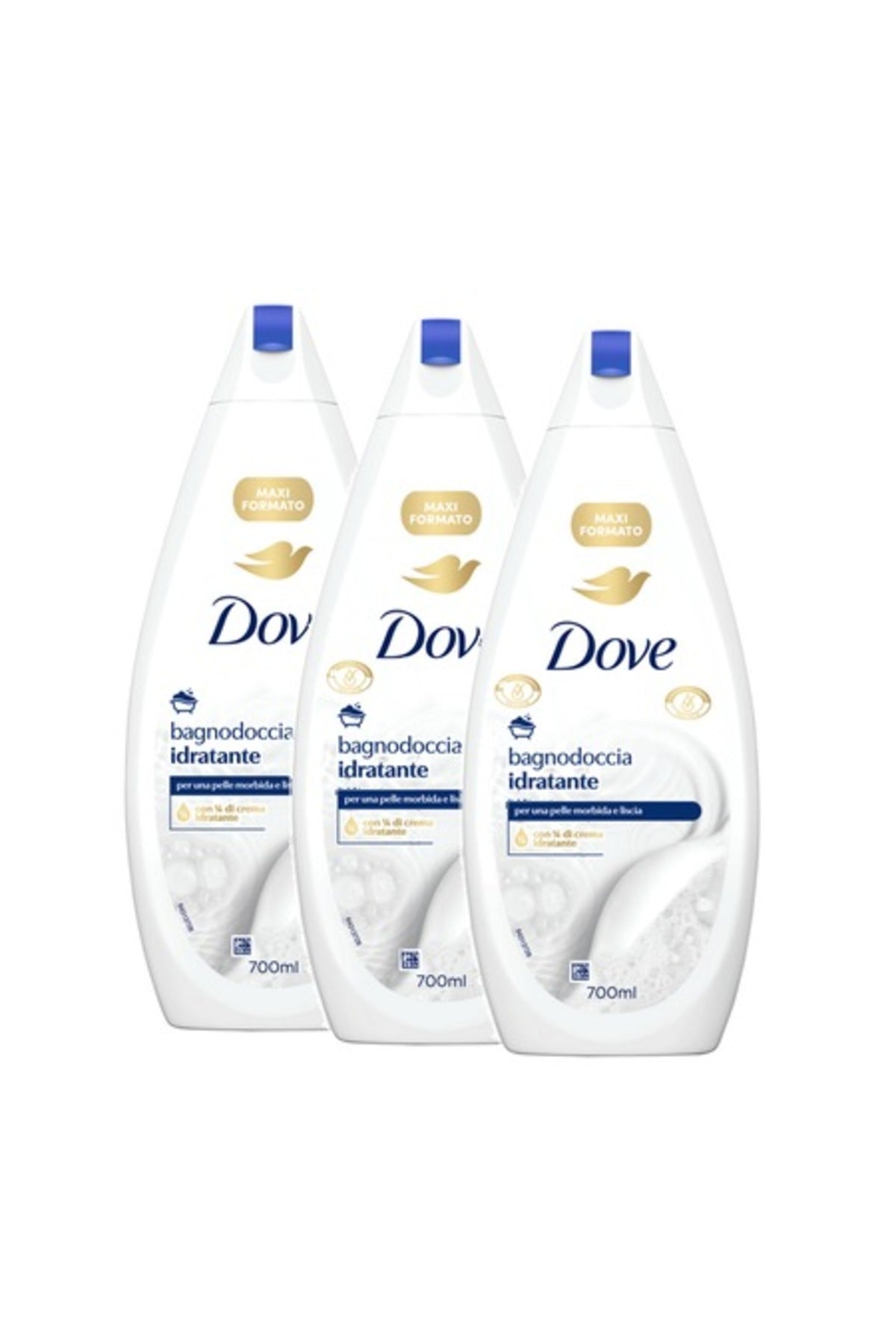 Gel de duș hidratant cu 1/4 cremă hidratantă, 3x 700ml