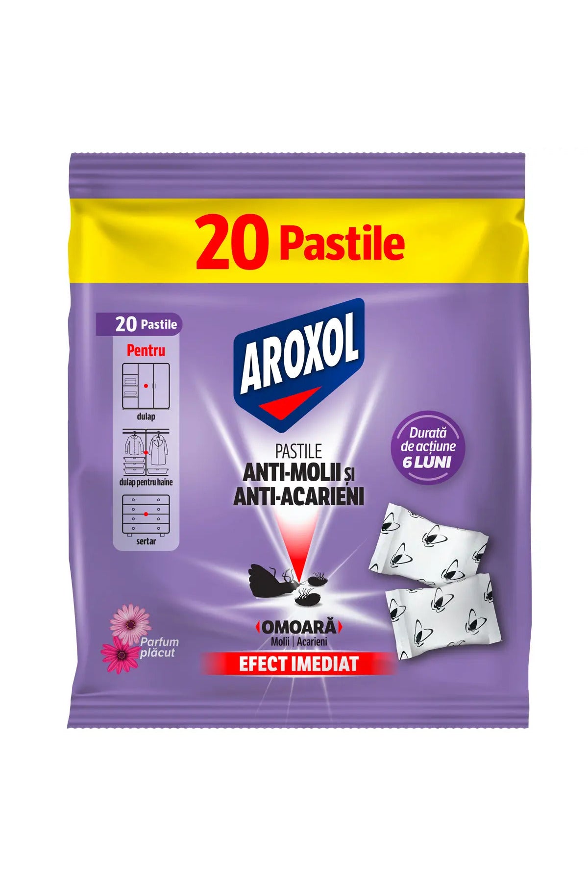Pastile parfumate impotriva moliilor Aroxol, 20 buc