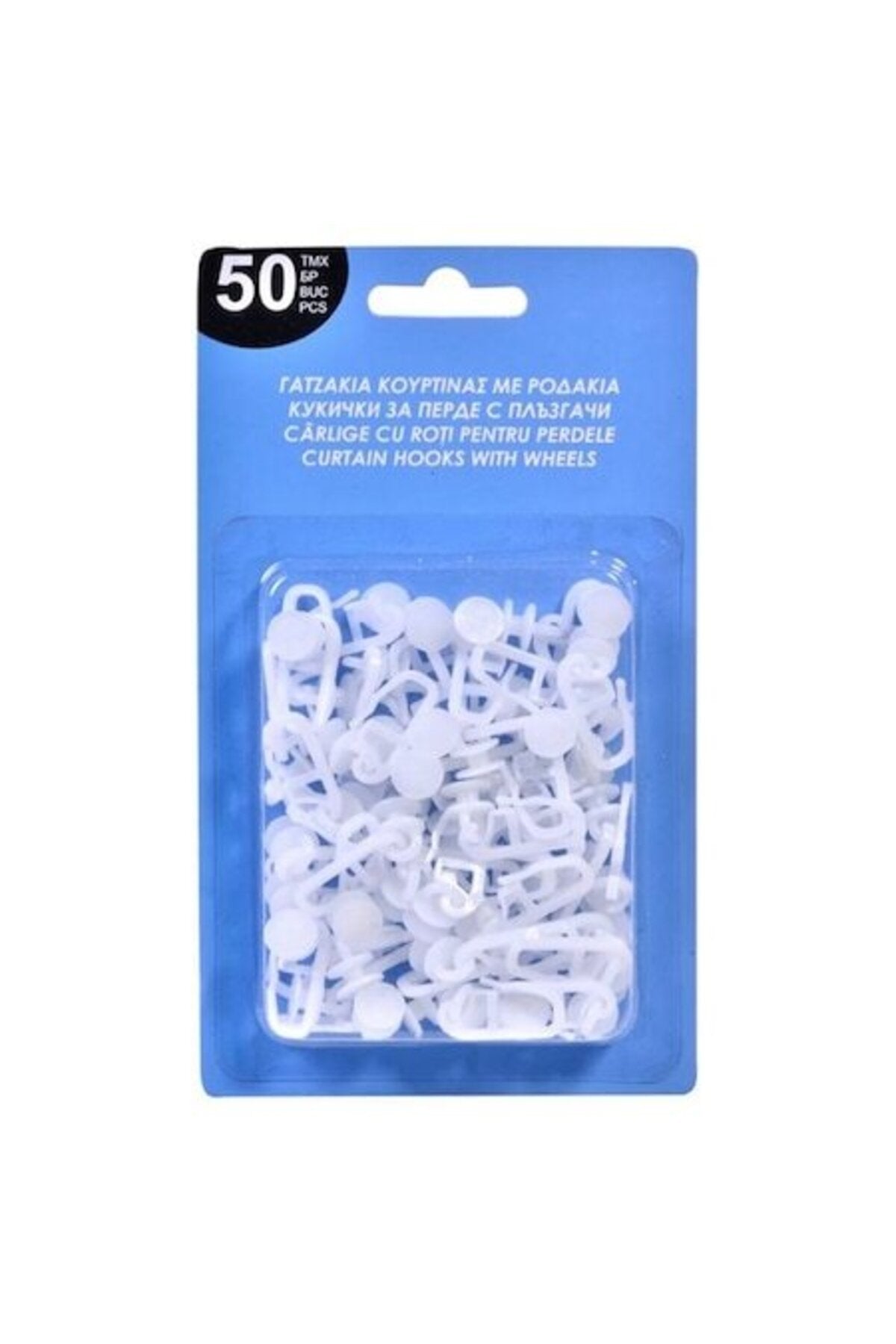 Set 50 cârlige pentru perdele albe