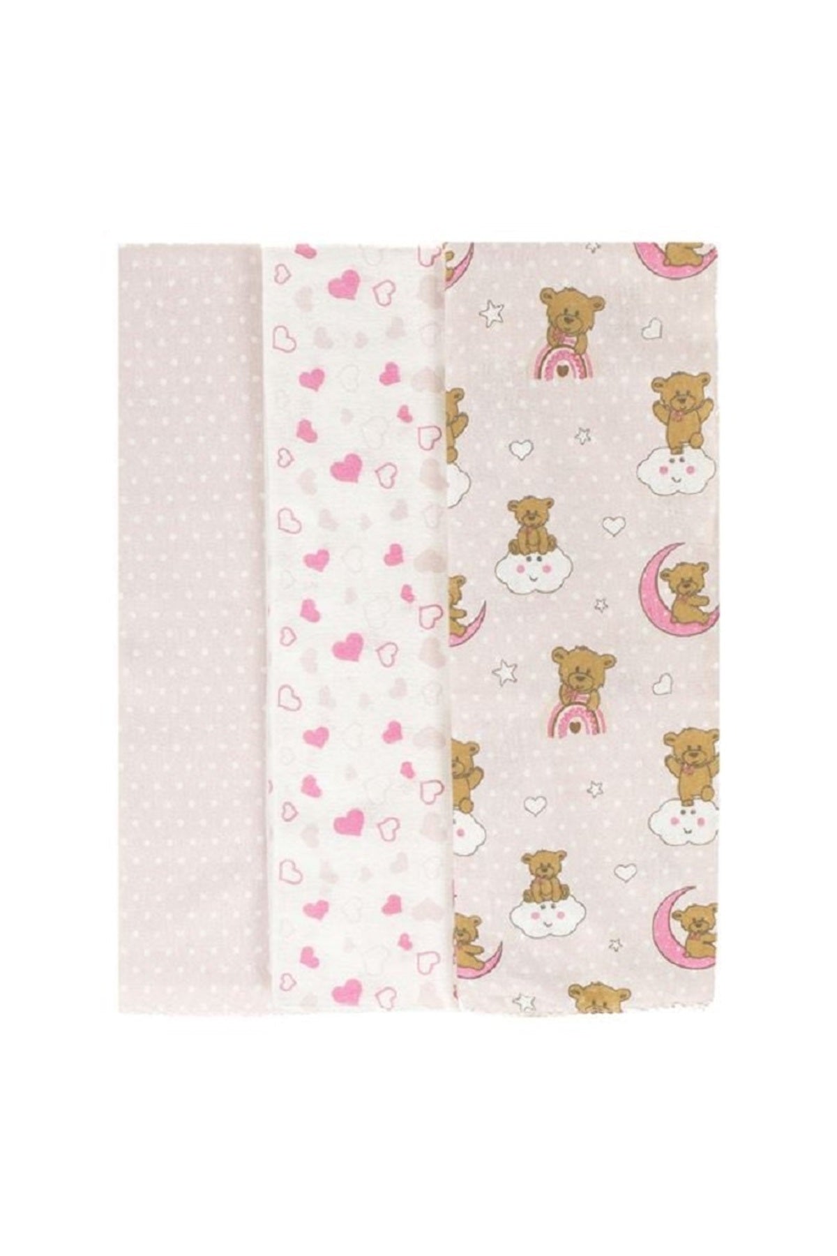 Set 3 cearșafuri finet pentru bebeluș 80x80cm Roz