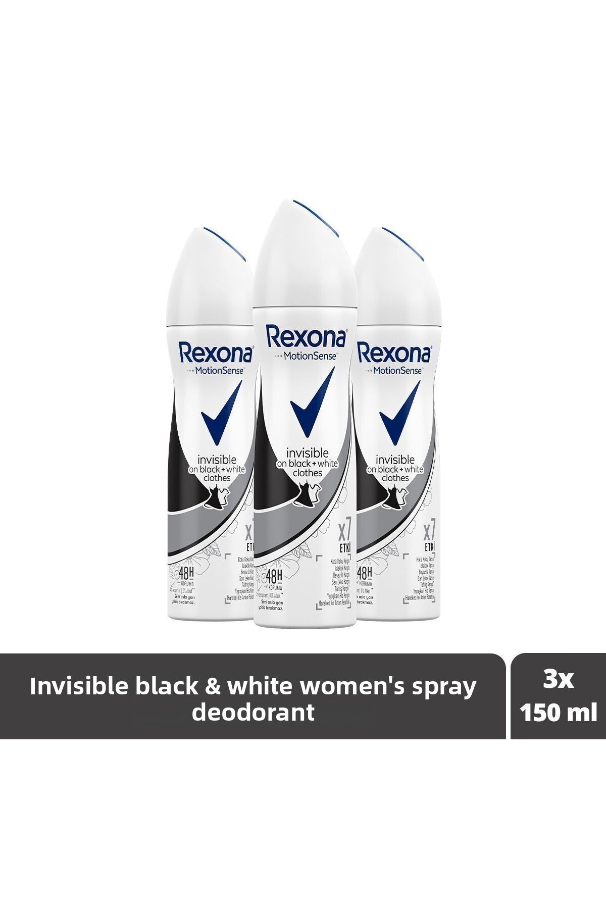 Spray deodorant pentru femei Invisible On Black White Clothes 150 ml X3 bucăți