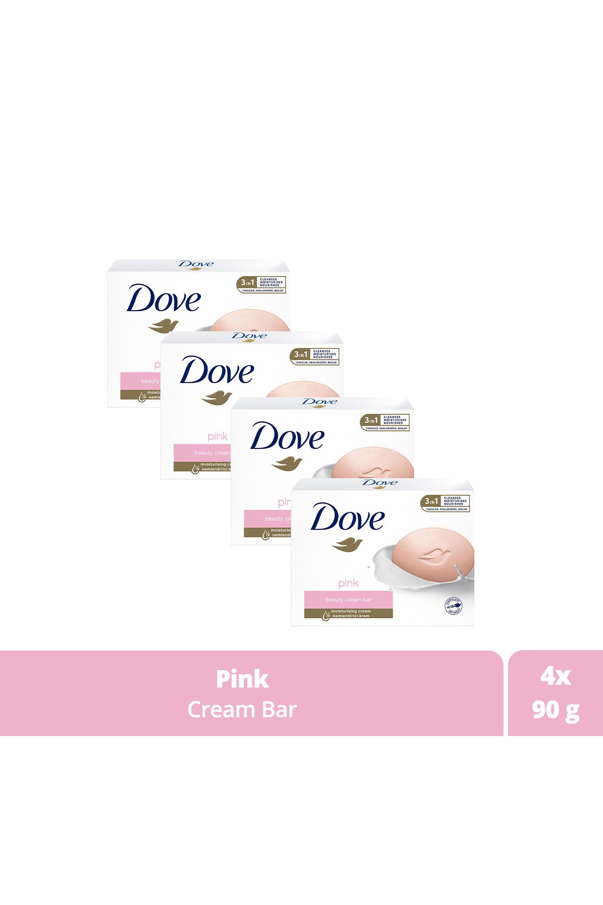 Cremă de vanilie roz 90g x4 bucăți