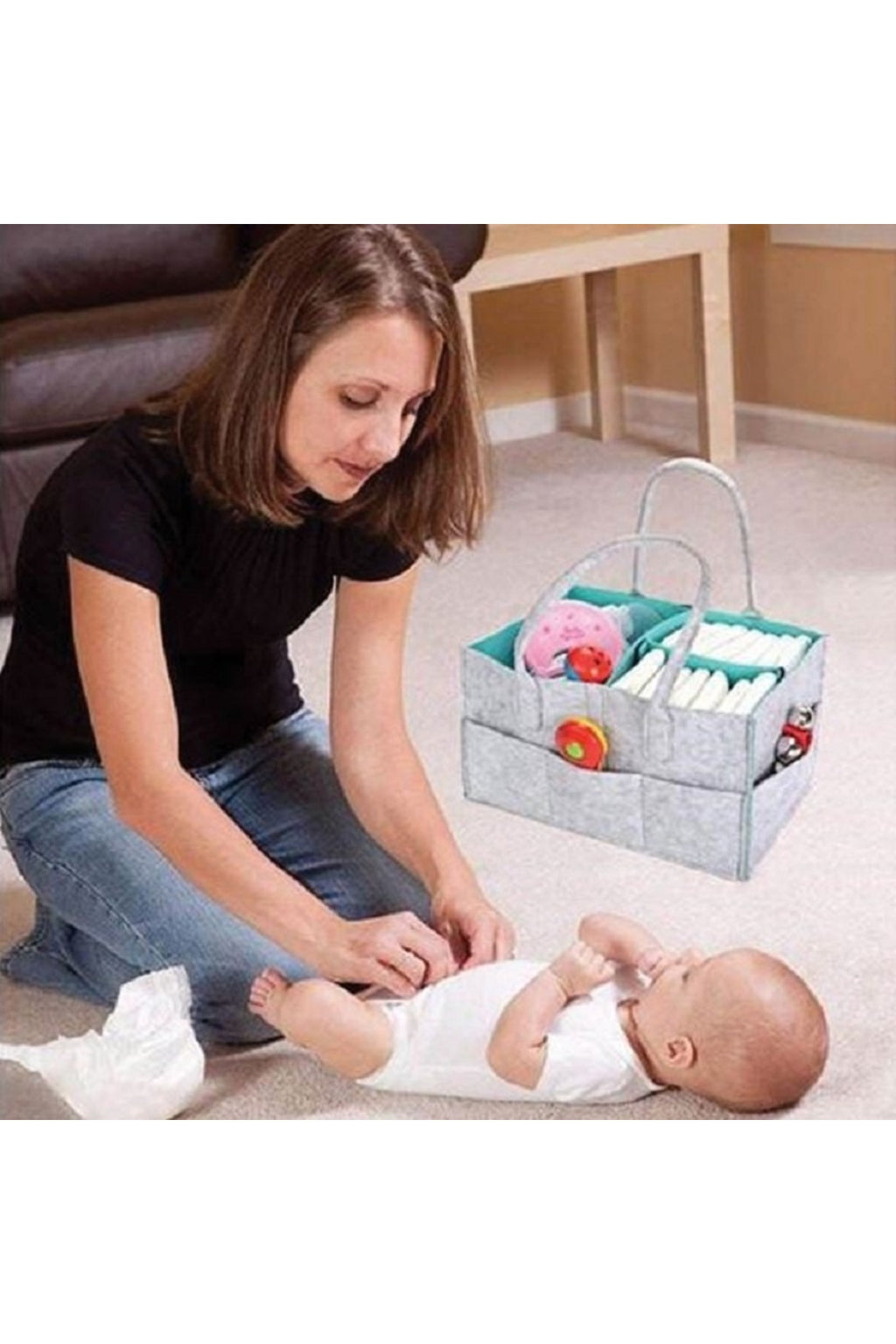 Geantă organizatoare pentru bebe 33x23x18 cm compartimentată
