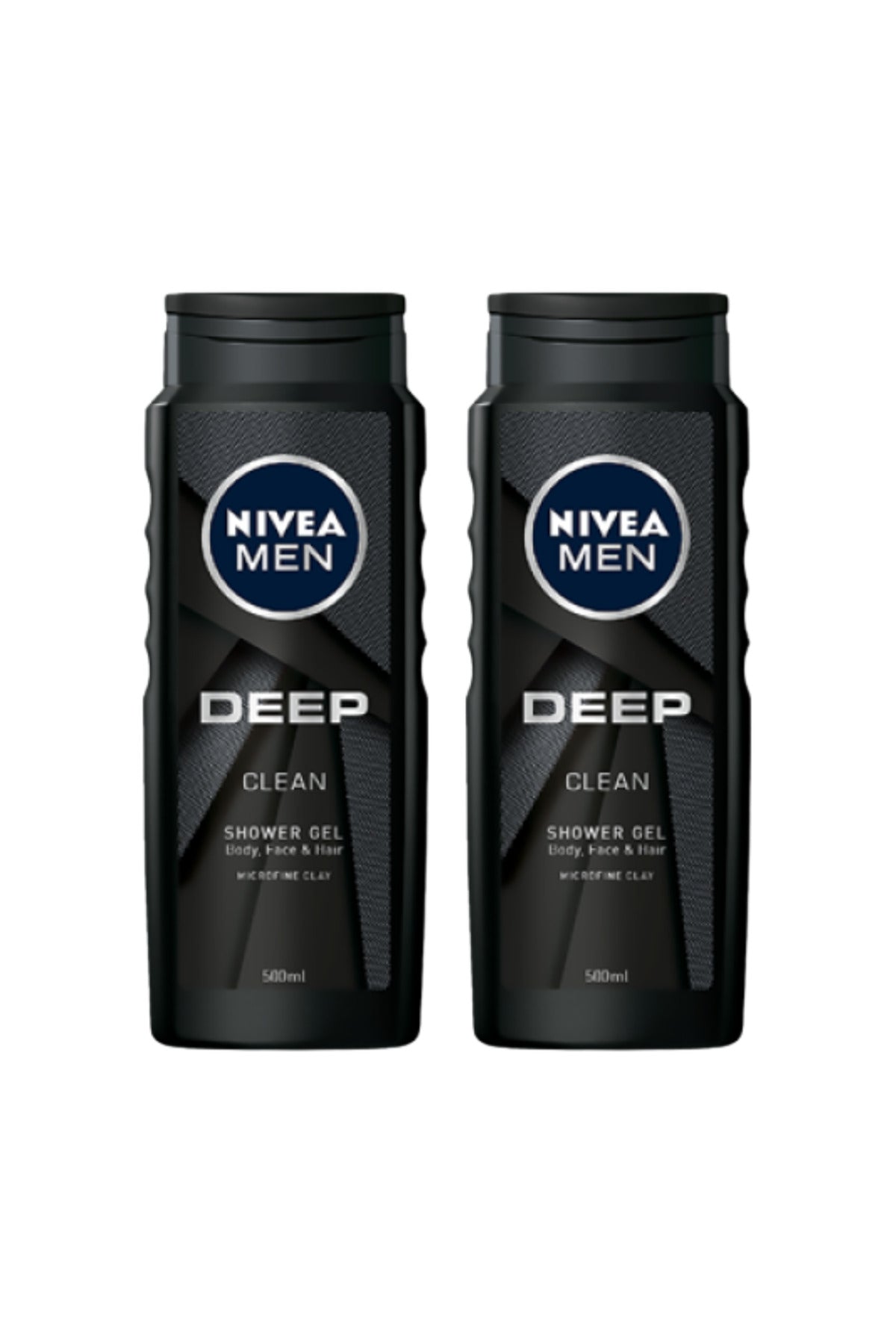 Set Gel de Dus Men Deep Black, cu Argila Microfina, 2 Bucati x 500 ml