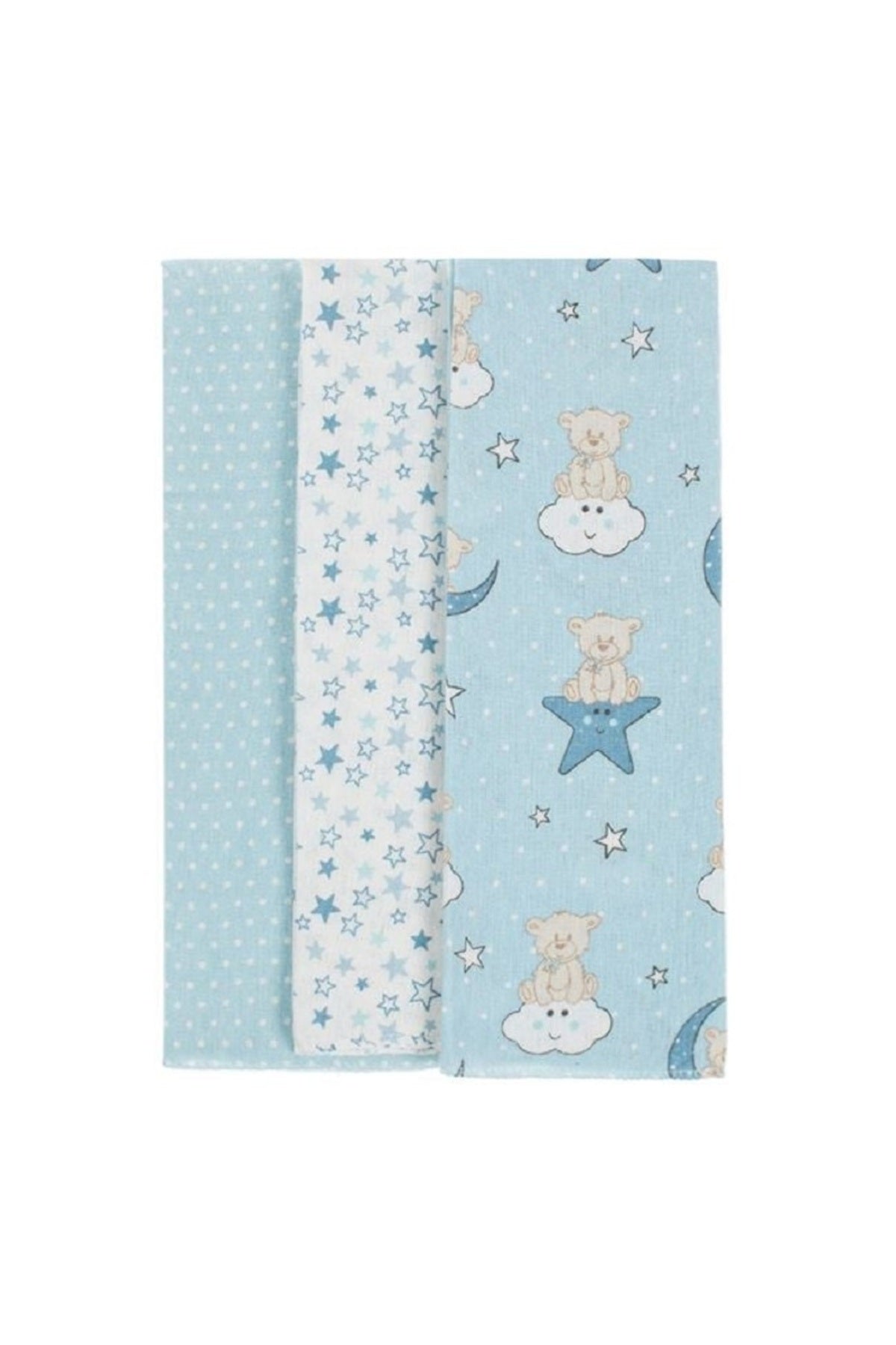 Set 3 cearșafuri finet pentru bebeluș 80x80cm Albastru