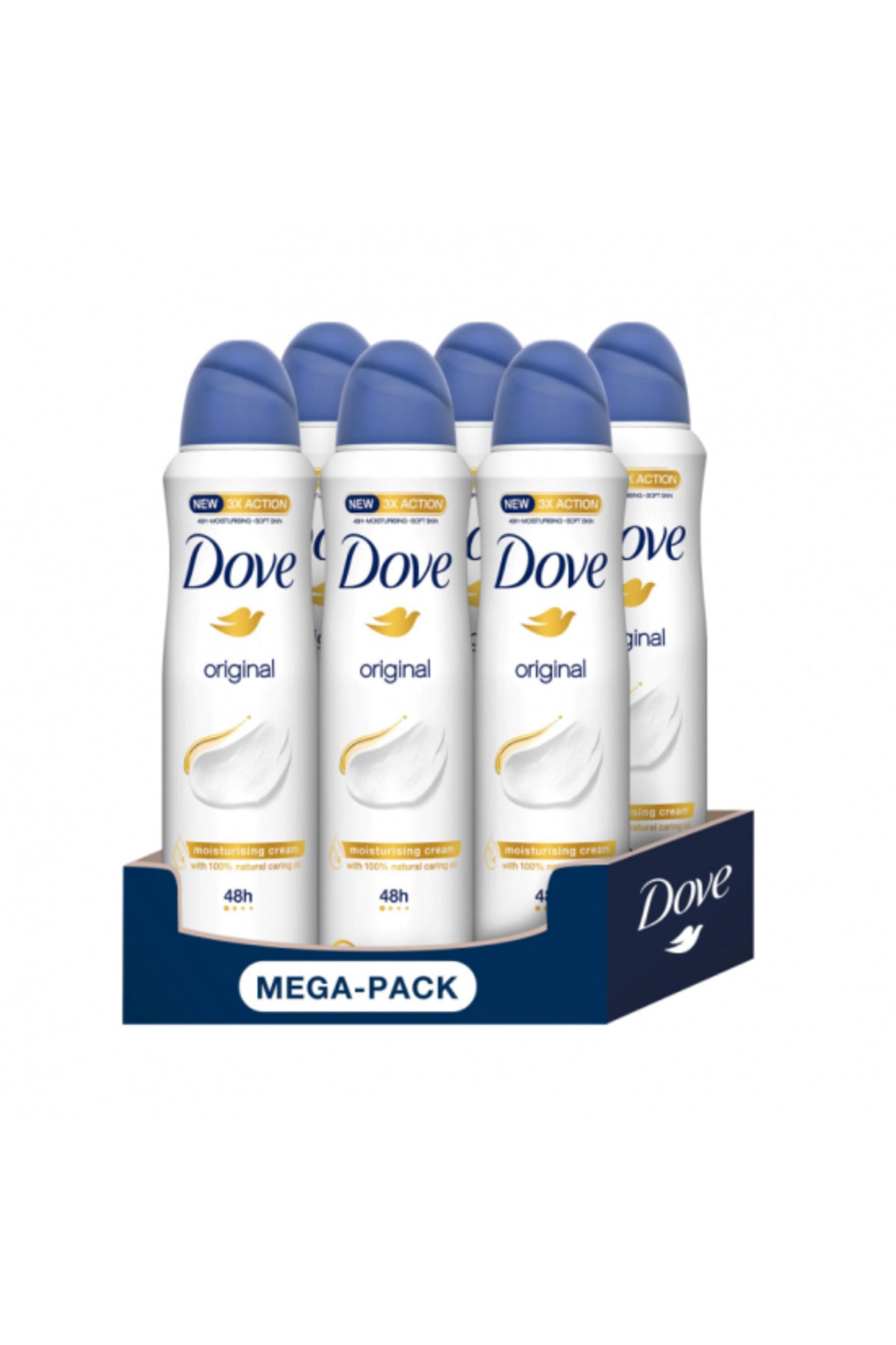 Deodorant spray Original cu 1/4 cremă hidratantă, protecție 48 h, 6 x 250 ml