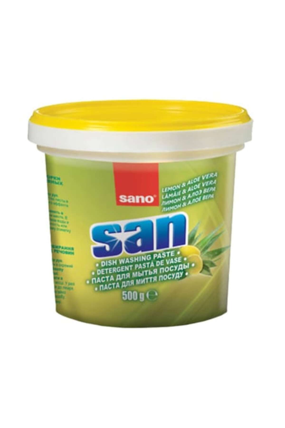Set 3x Pastă de spălat vase Sano Lămâie și Aloe Vera, 500g