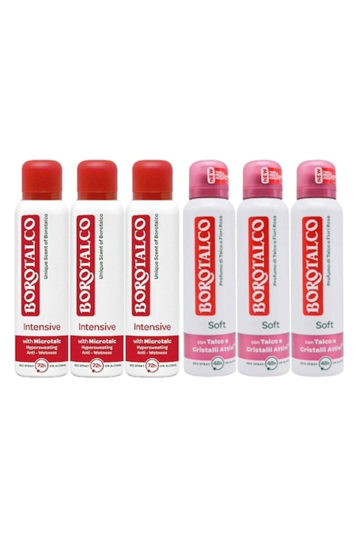 Set 6 x Pachet asortat, 3 x Antiperspirant Deo 150ml 72h Intensiv, 3 x Deo Spray
