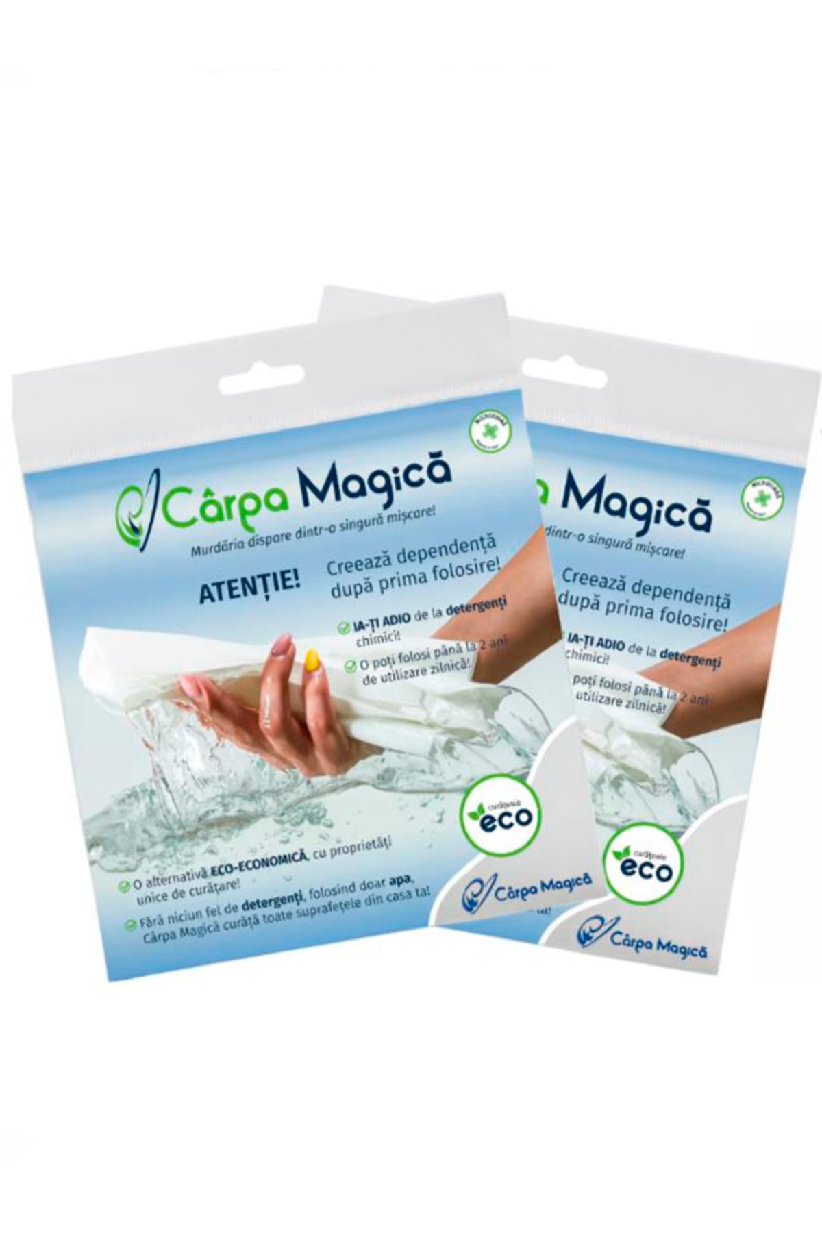 Set 2 lavete universale Carpa Magica alba 40 x 40 cm
