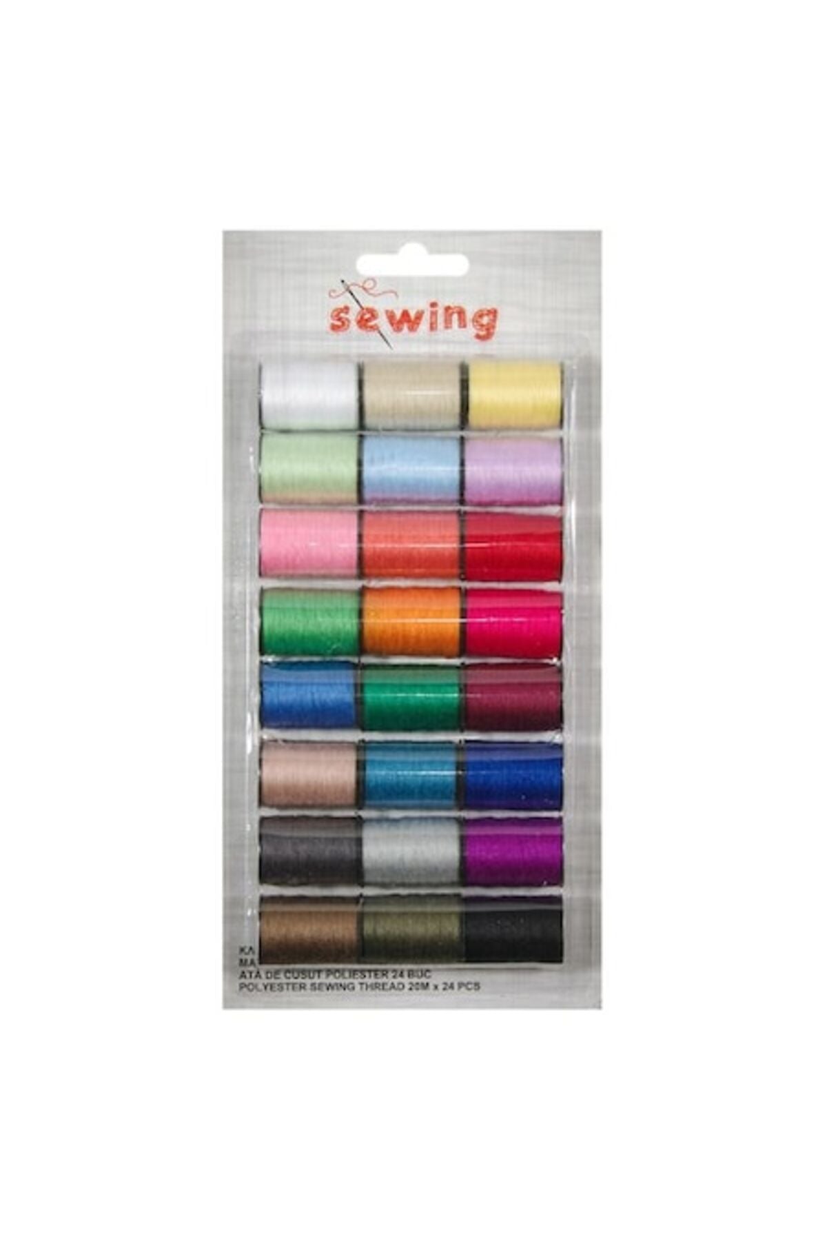 Set ață pentru cusut 24 papiote x 20m multicolor