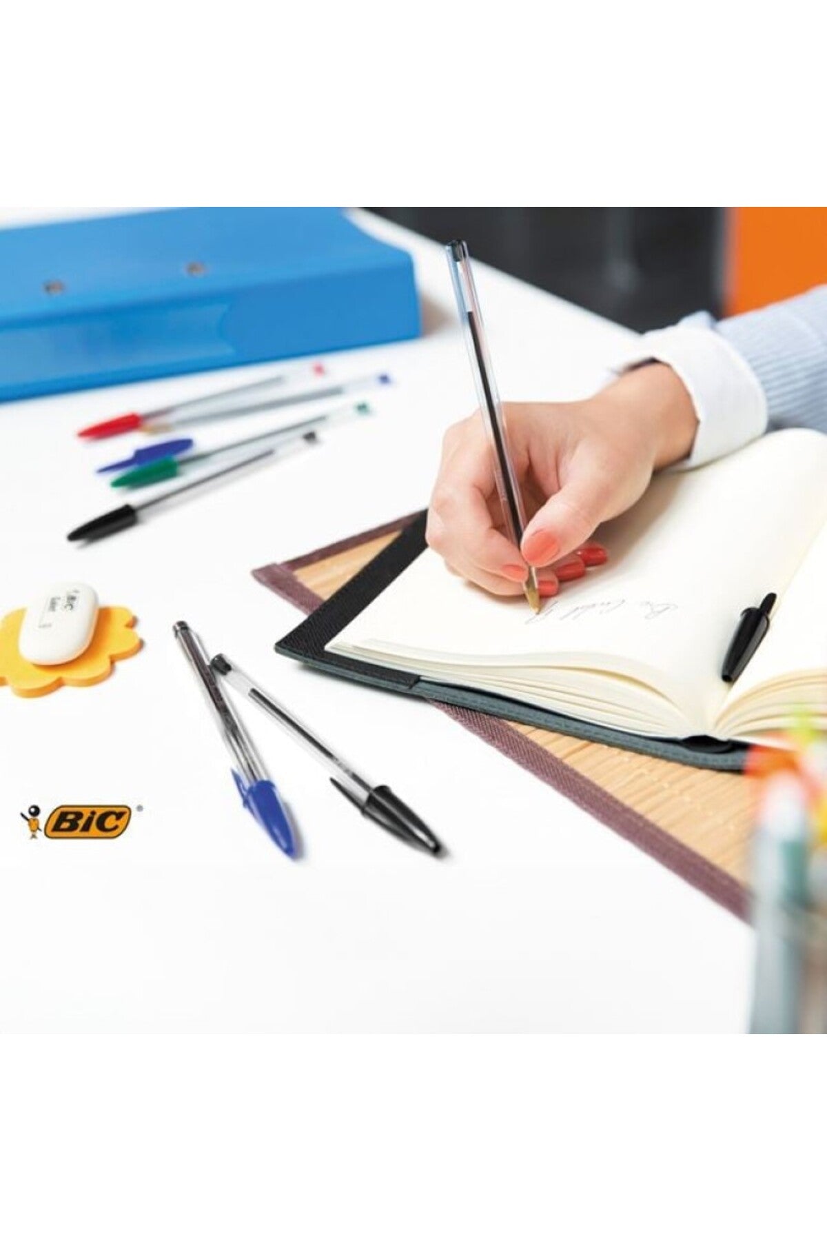 Set 4 Pixuri BIC Cristal Ballpen cu Cerneală Albastră