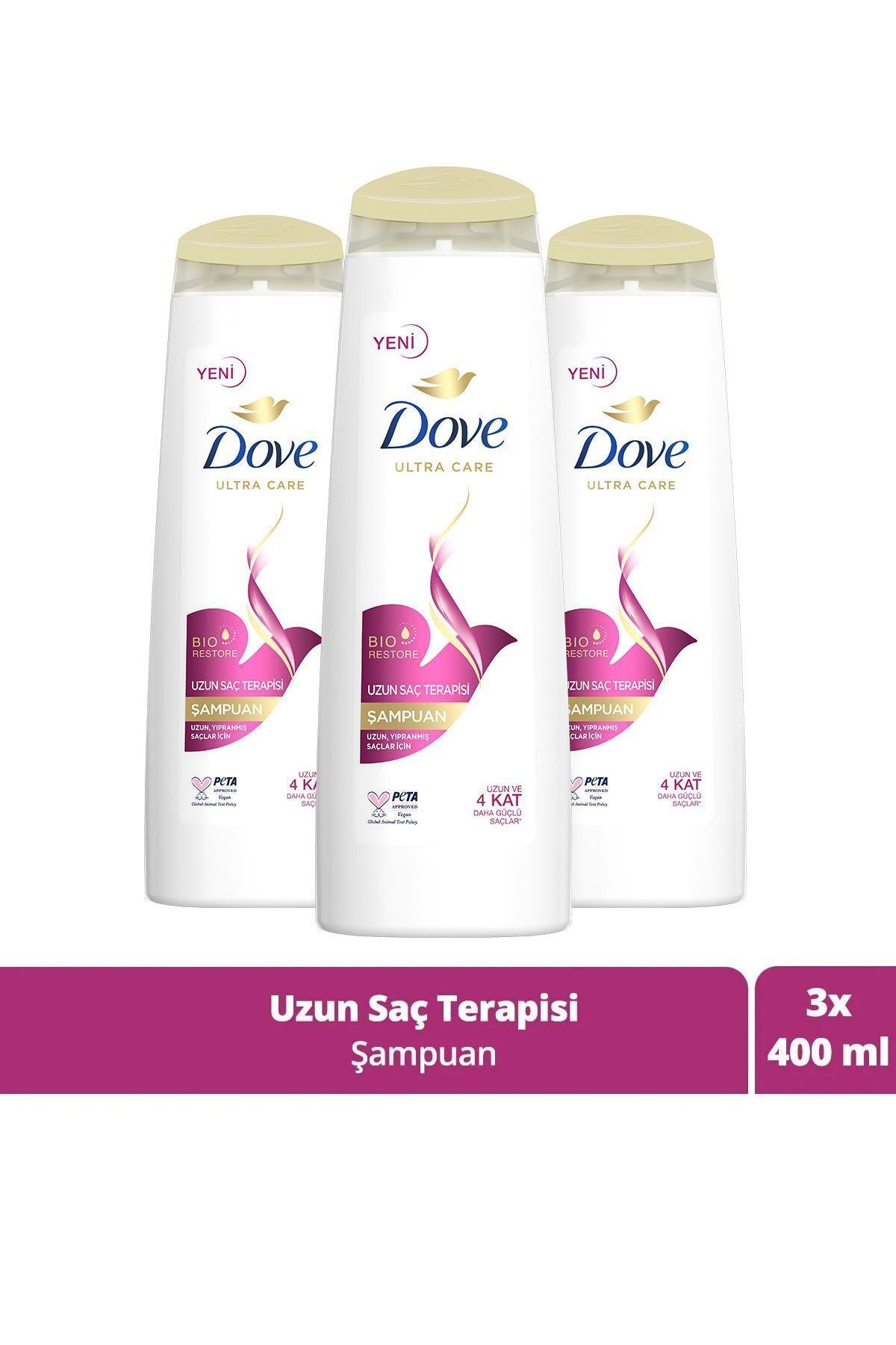 Șampon Ultra Care 400ml păr lung deteriorat x3