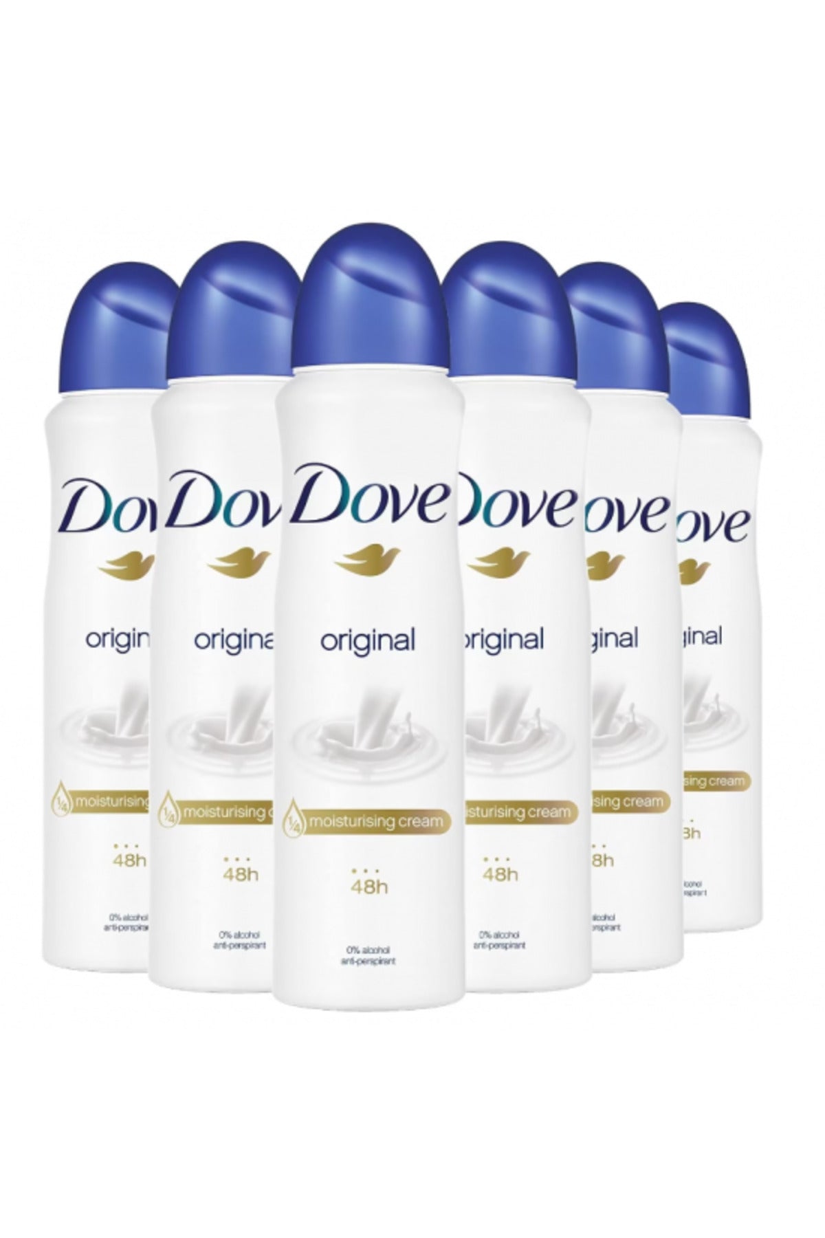 Dove Original Deodorant Spray cu ¼ cremă hidratantă 150 ml - Set 6 bucăți
