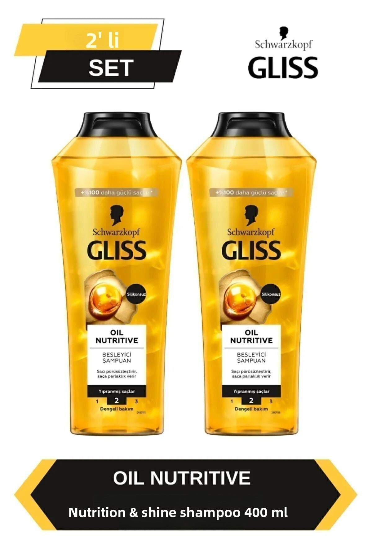 Șampon Nutritiv cu Ulei 400ml Set 2 Bucăți
