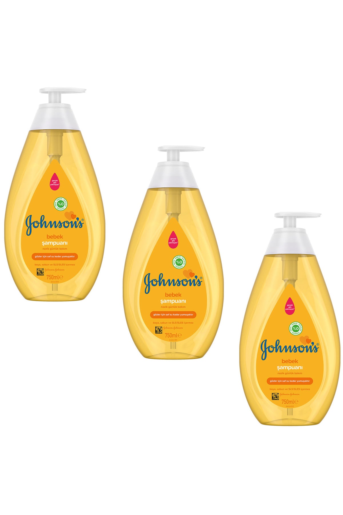 Johnson's Baby Șampon pentru Bebeluși 750ml Set 3 Bucăți