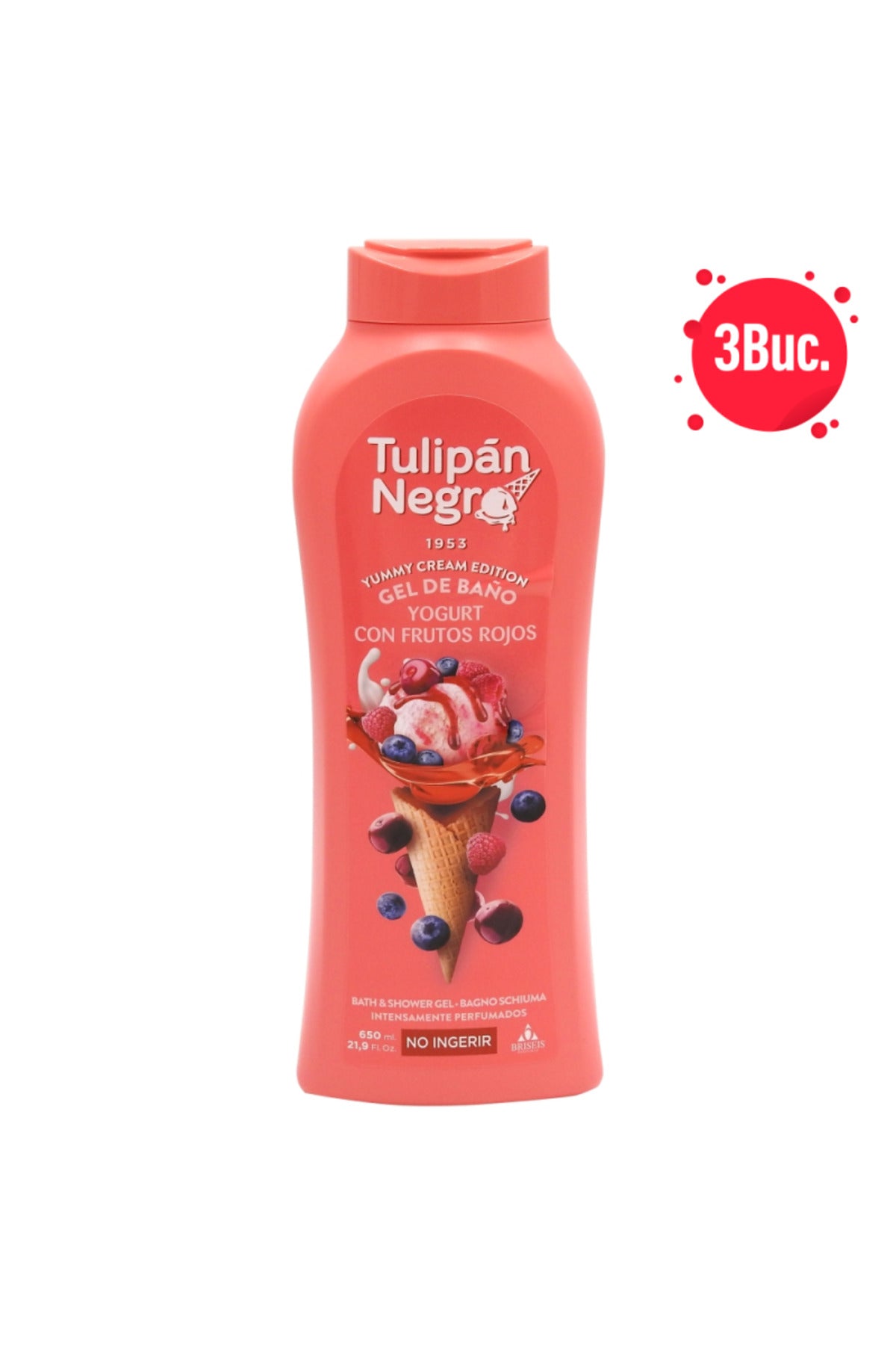 Set 3 bucăți Gel de duș Negro 650ml - Iaurt și Fructe