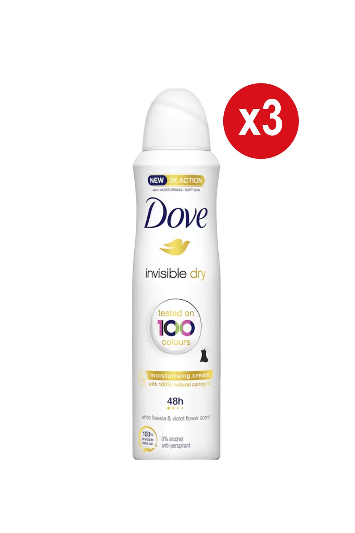 Deodorant Spray Dove Invisible Dry 150ml Set 3 Bucăți