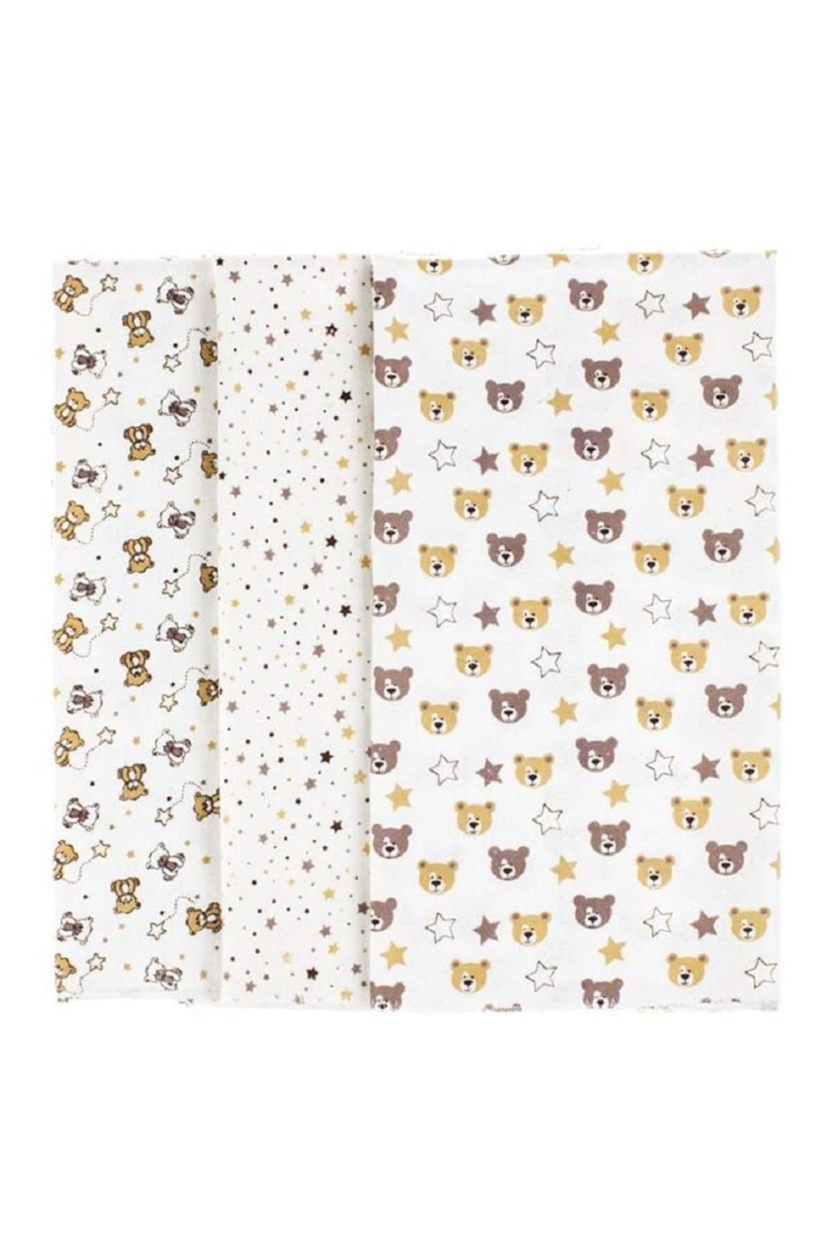 Set 3 cearșafuri finet pentru bebeluș 80x80cm Bej