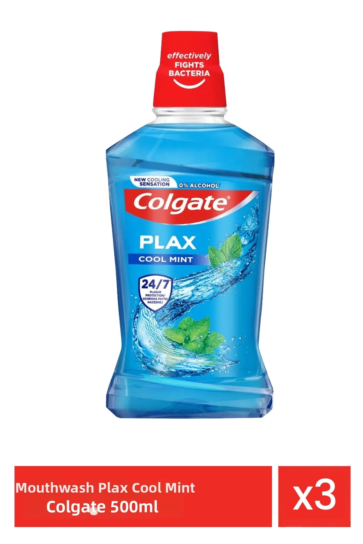 Apa de gura Plax Cool Mint Colgate (500ml) x 3 bucati