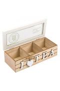 Cutie din lemn cu 3 compartimente pentru ceai, dimensiuni 24 x 10 x 7 cm