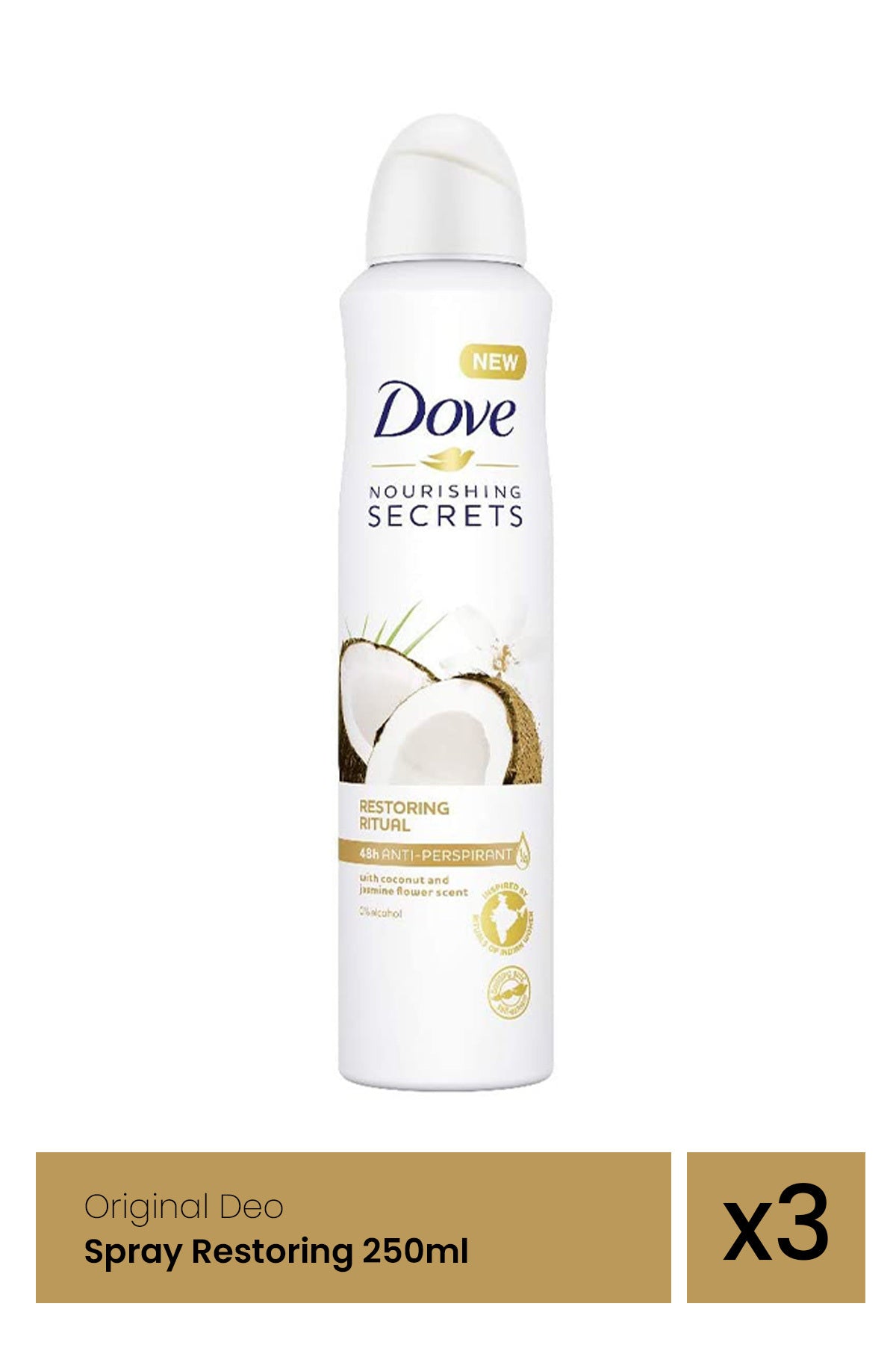 DOVE DEO 250ML Women Coconut & Jasmine x 3 bucăți