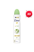 SET 3 BUCATI Antiperspirant Dove 250 ml Go Fresh Castravete si Ceai Verde