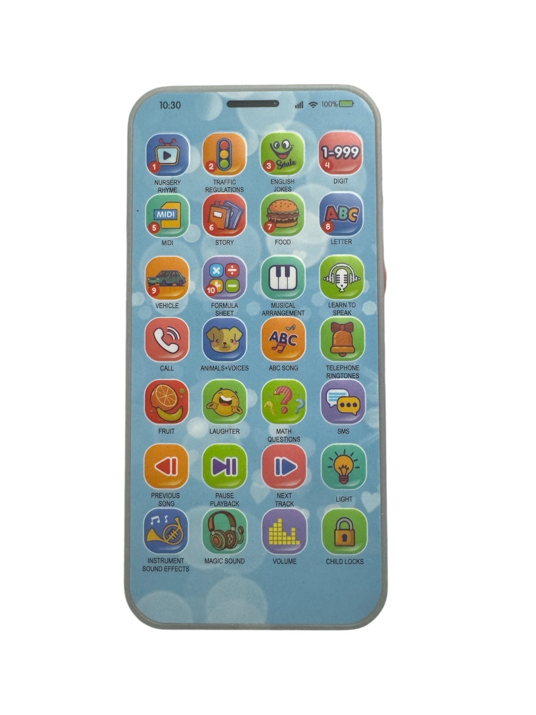 Telefon Educativ Interactiv pentru Copii, 28 taste, Albastru, 3+